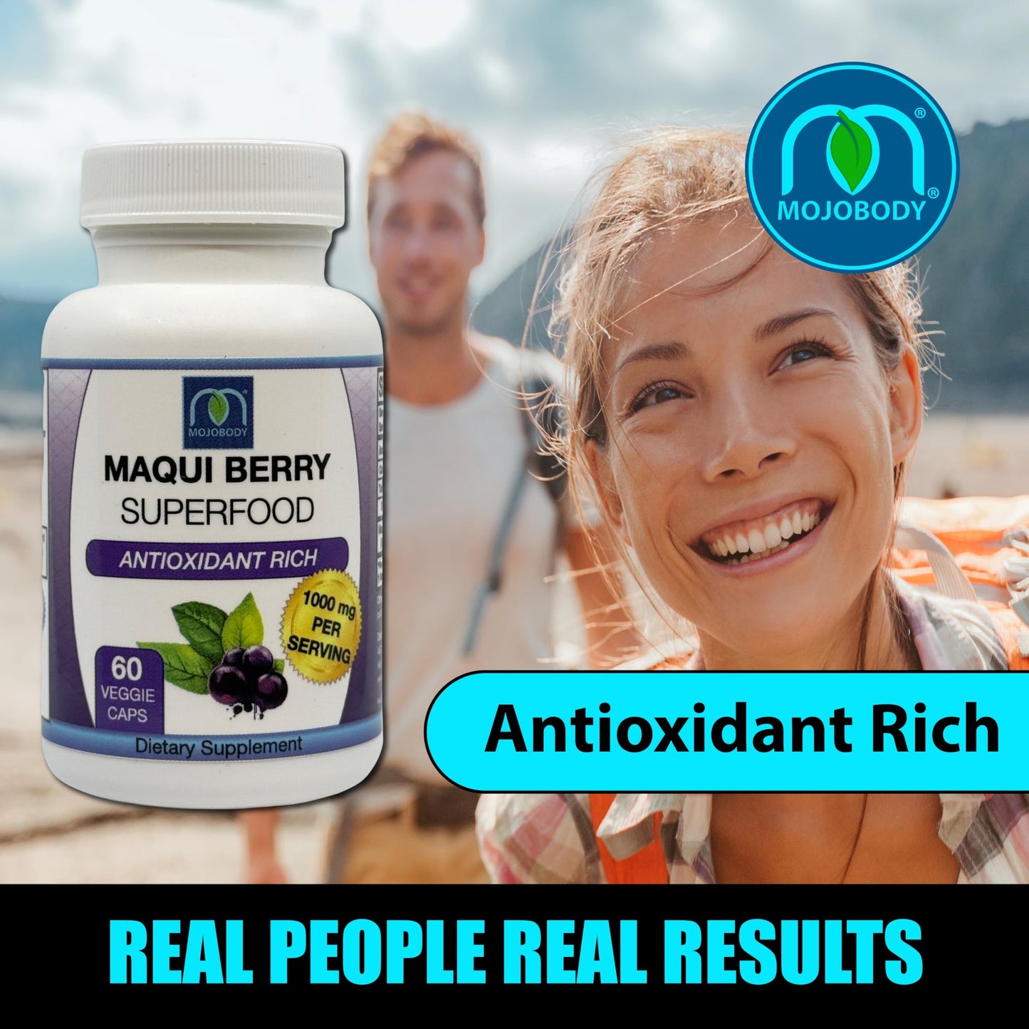 MOJObody Maqui Berry Capsules, 1000mg per Serving, 60 Veggie Capsules