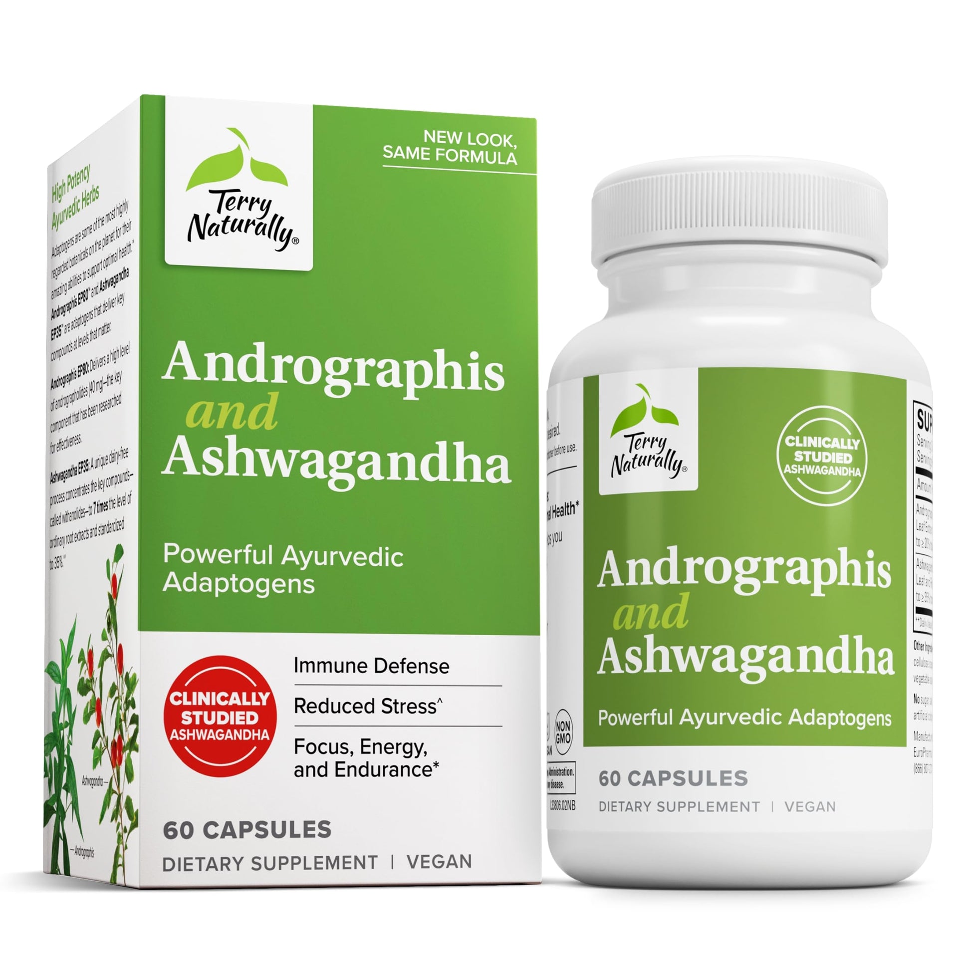 Terry Naturally Andrographis and Ashwagandha Immune System Support Capsule, 60 Count