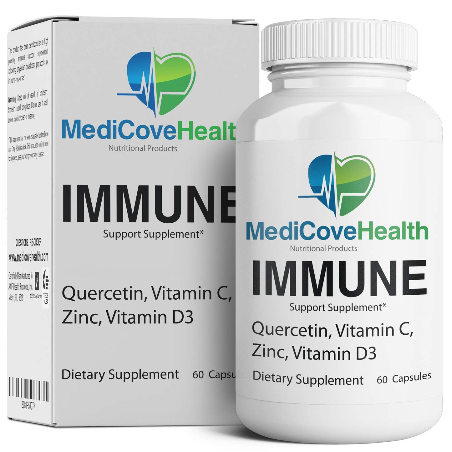 Ivory Caps Immune Support: Quercetin, Vitamin C, Zinc, Vitamin D3 Capsule, 60 Capsules