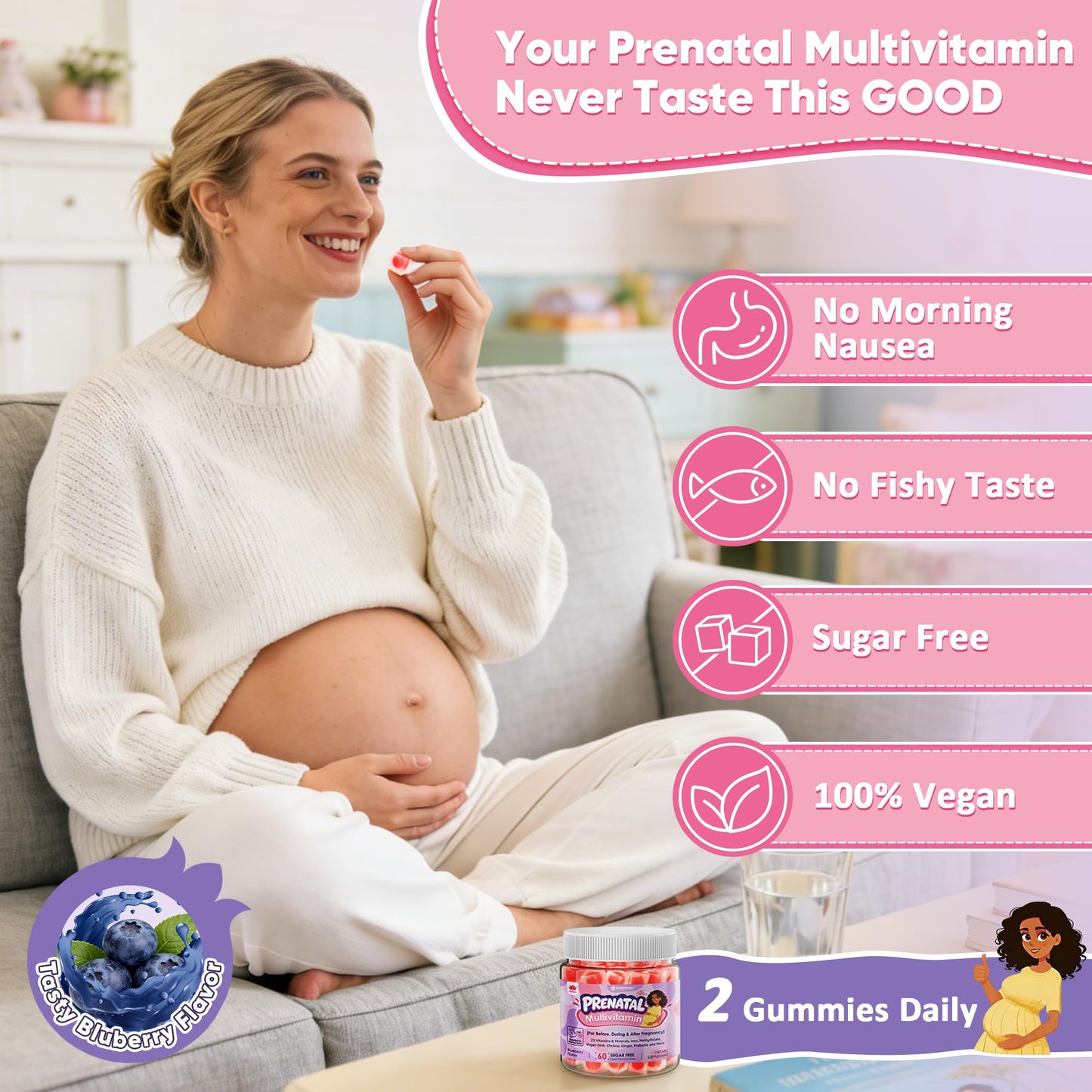 LILICARE Prenatal Multivitamin Gummies, 60 Count