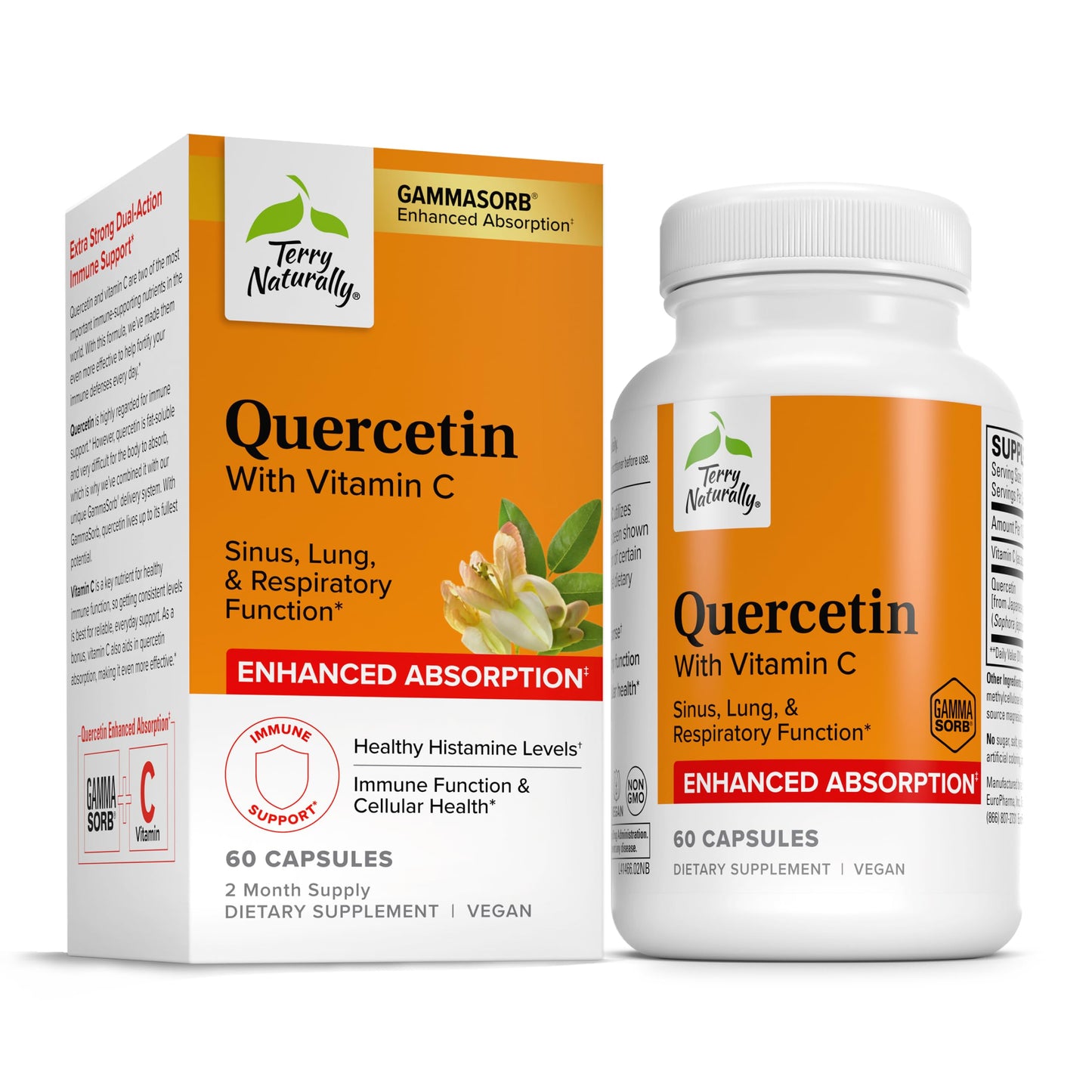 Terry Naturally Quercetin with Vitamin C Extra Strength Ultra Absorption Capsules 60