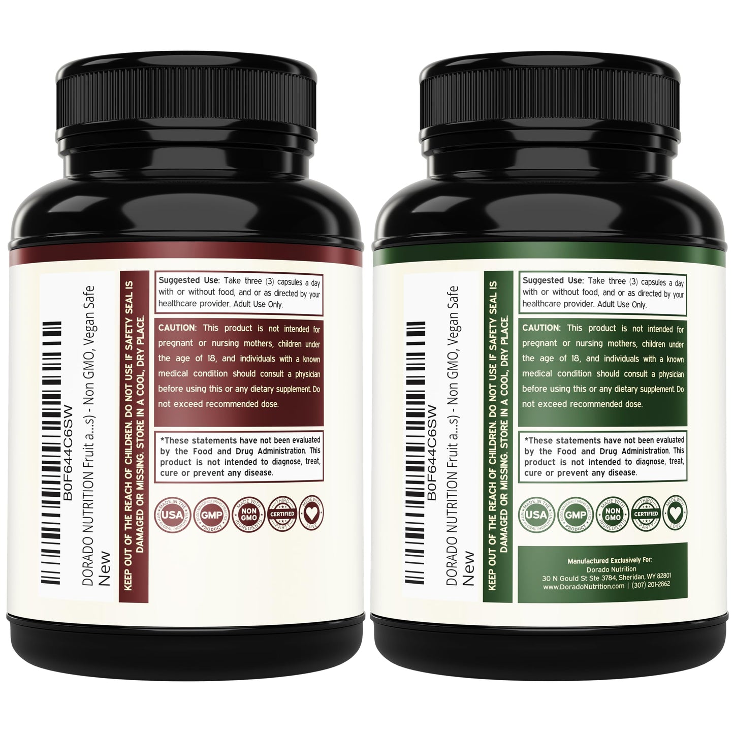 DORADO NUTRITION Fruit and Veggies Supplement Capsules, 180 Capsules