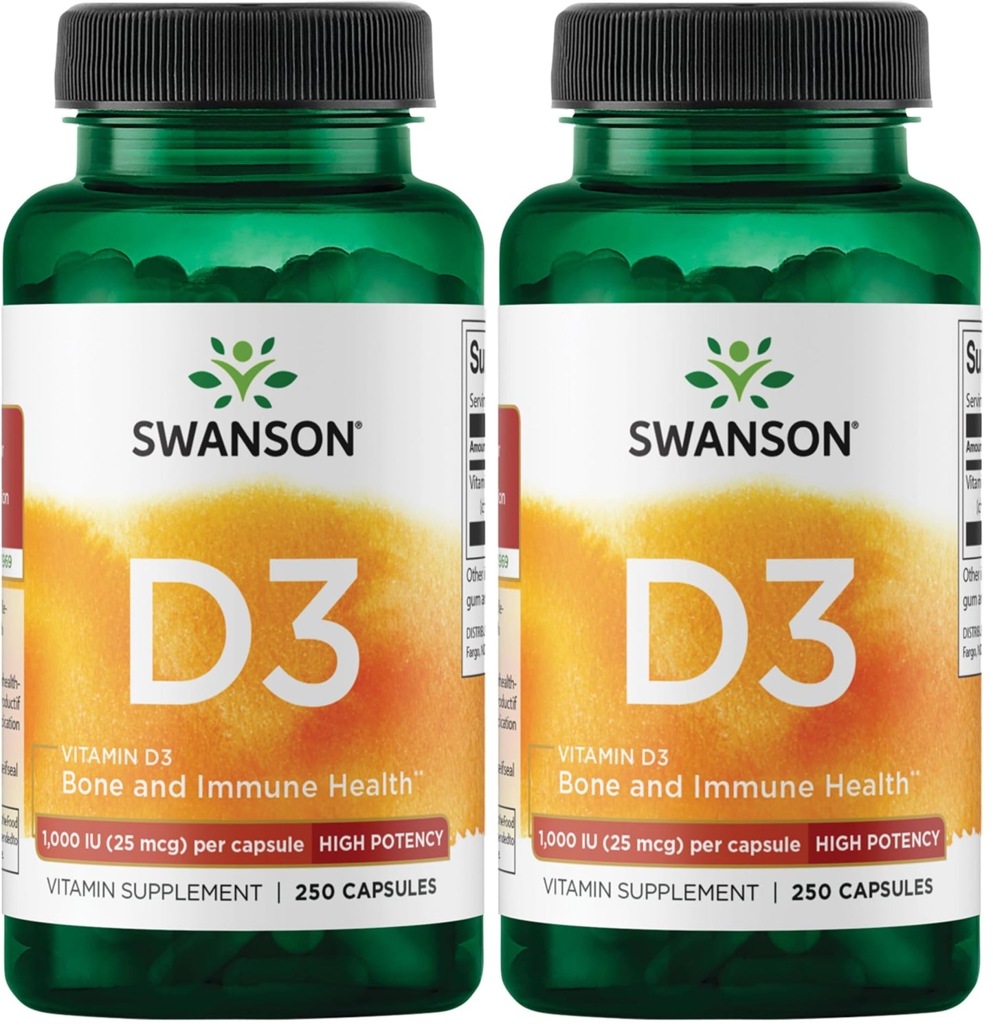 Swanson Vitamin D3 1000 IU Capsule, 500 Count