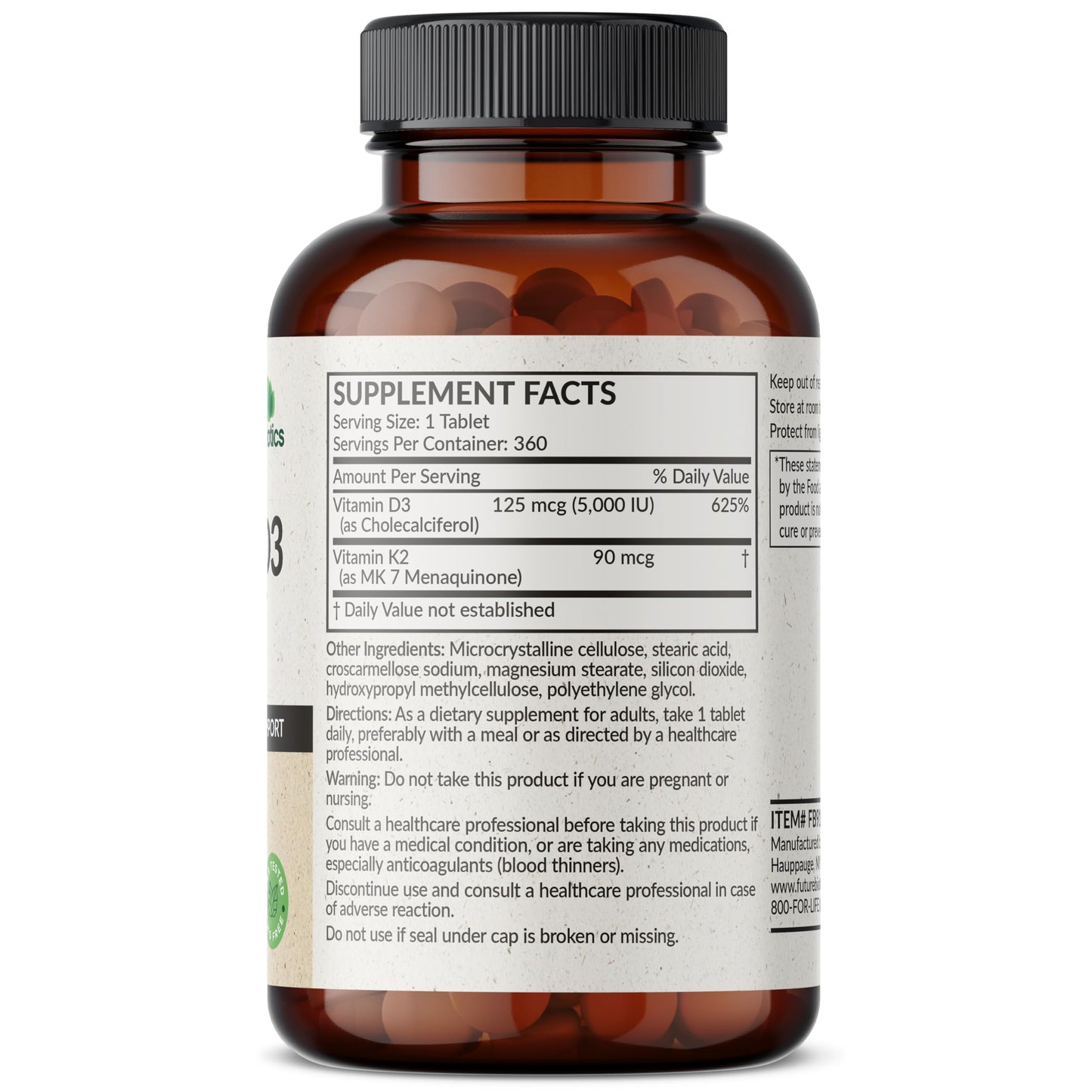 Futurebiotics Vitamin K2 with D3 360 Tablets