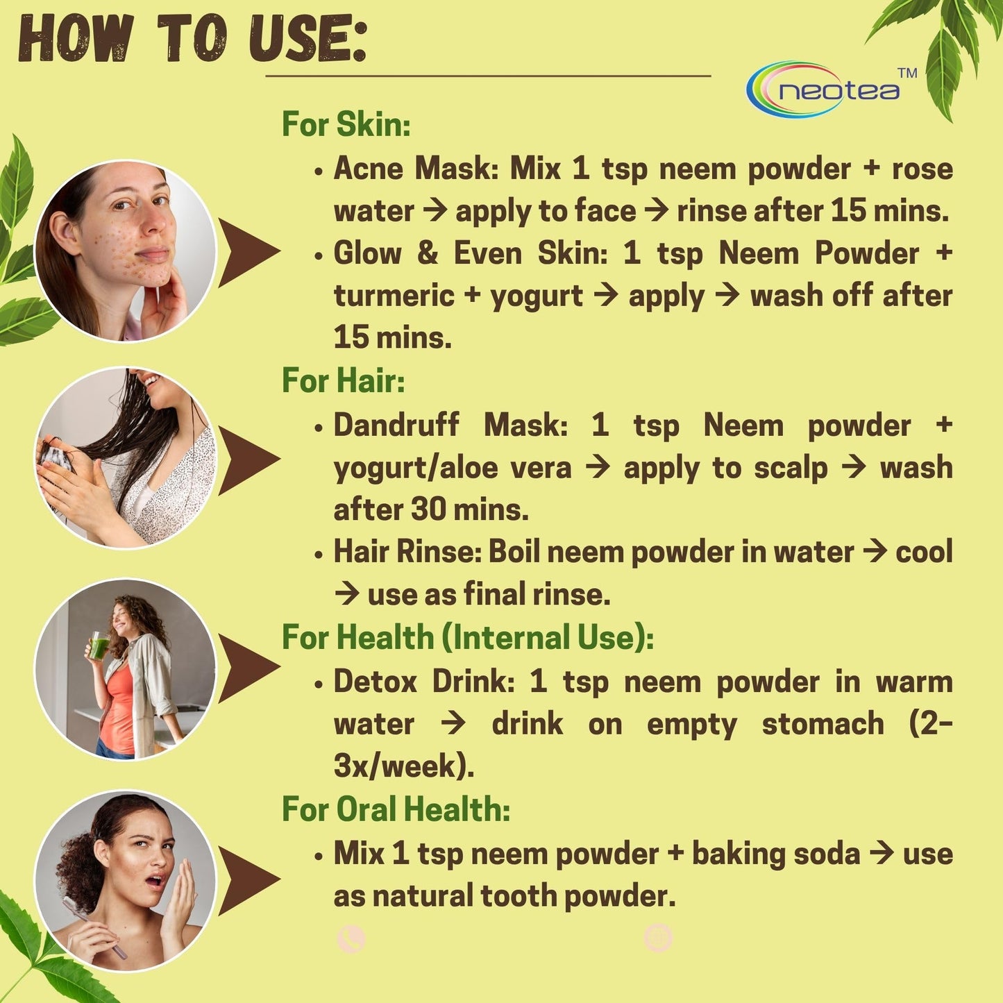neotea Neem Leaf Powder 1 Ounce