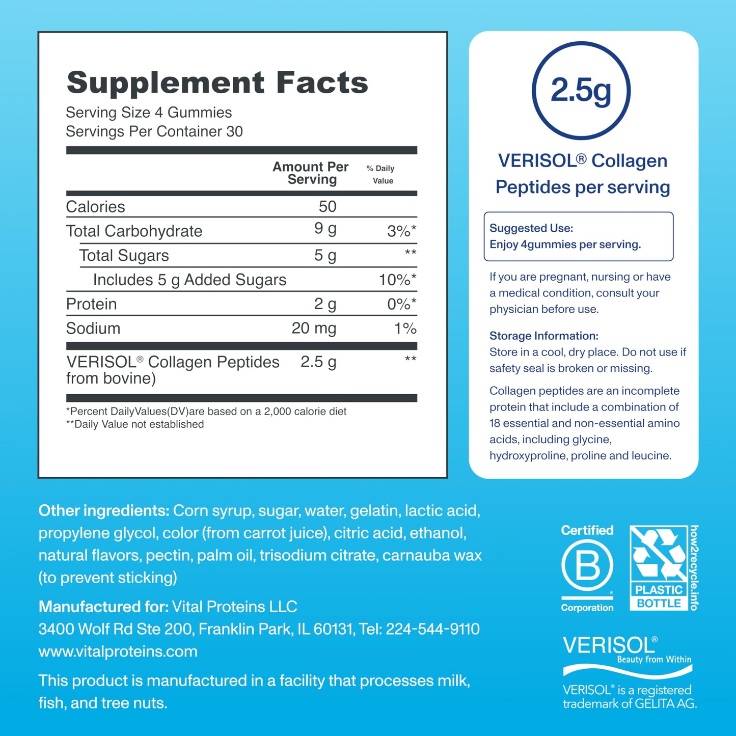 Vital Proteins Collagen Gummies 120 Gummies