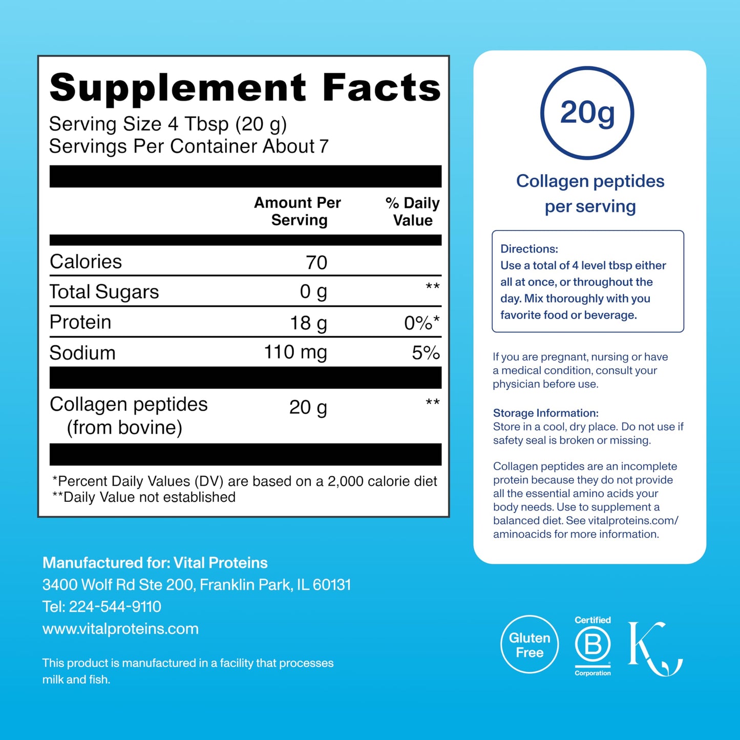 Vital Proteins Collagen Peptides Powder 7 Servings
