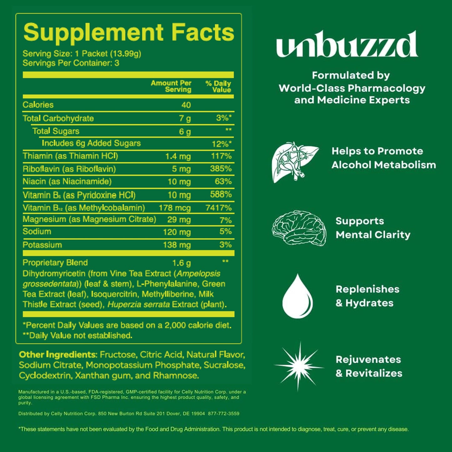 unbuzzd Clear-Eyed Citrus Powder 1.47 oz