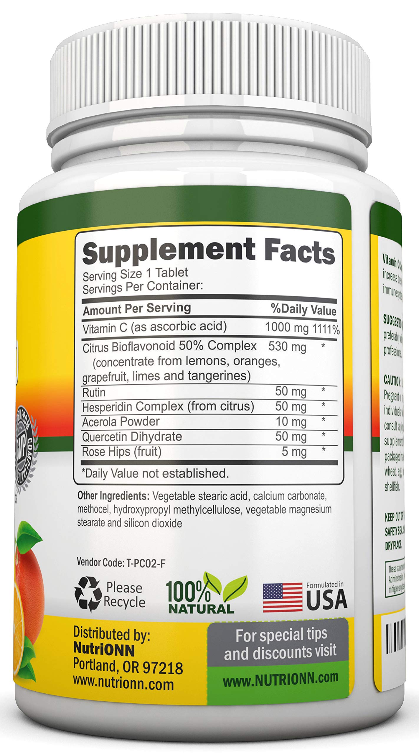 NutriONN Super Vitamin C Complex Capsules & Tablets 240 Count