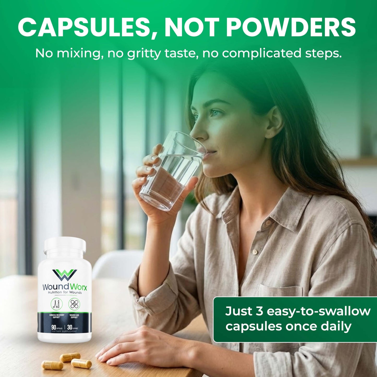 Free Life Labs WoundWorx Nutrition-Scar and Surgery Support Capsule, 90 Count