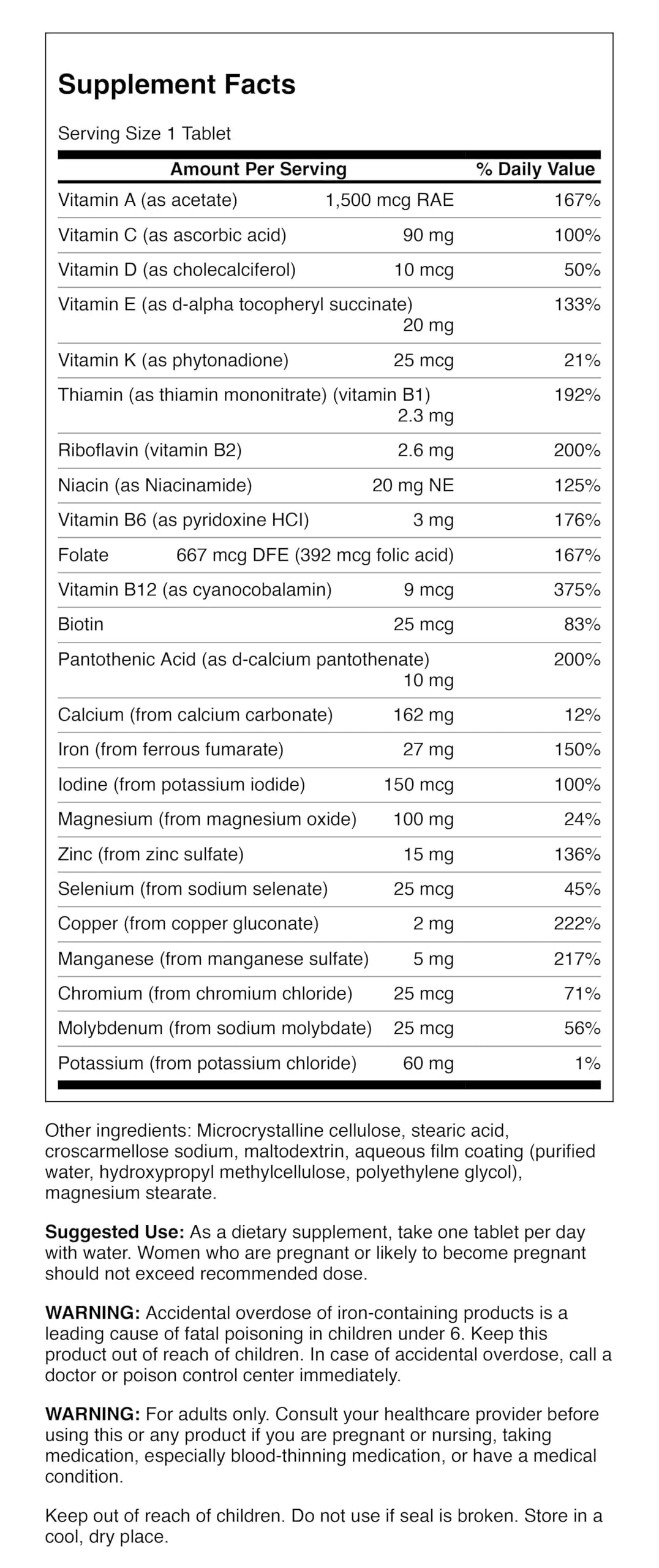 Swanson Century Formula Multivitamin with Iron Tablets 130 Count