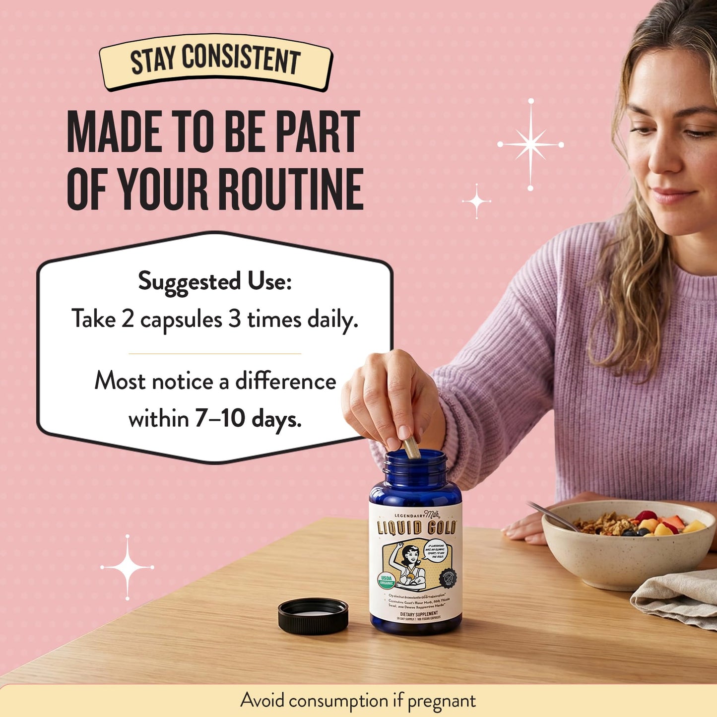 Legendairy Milk Liquid Gold Organic Lactation Support Capsules, 60 Count