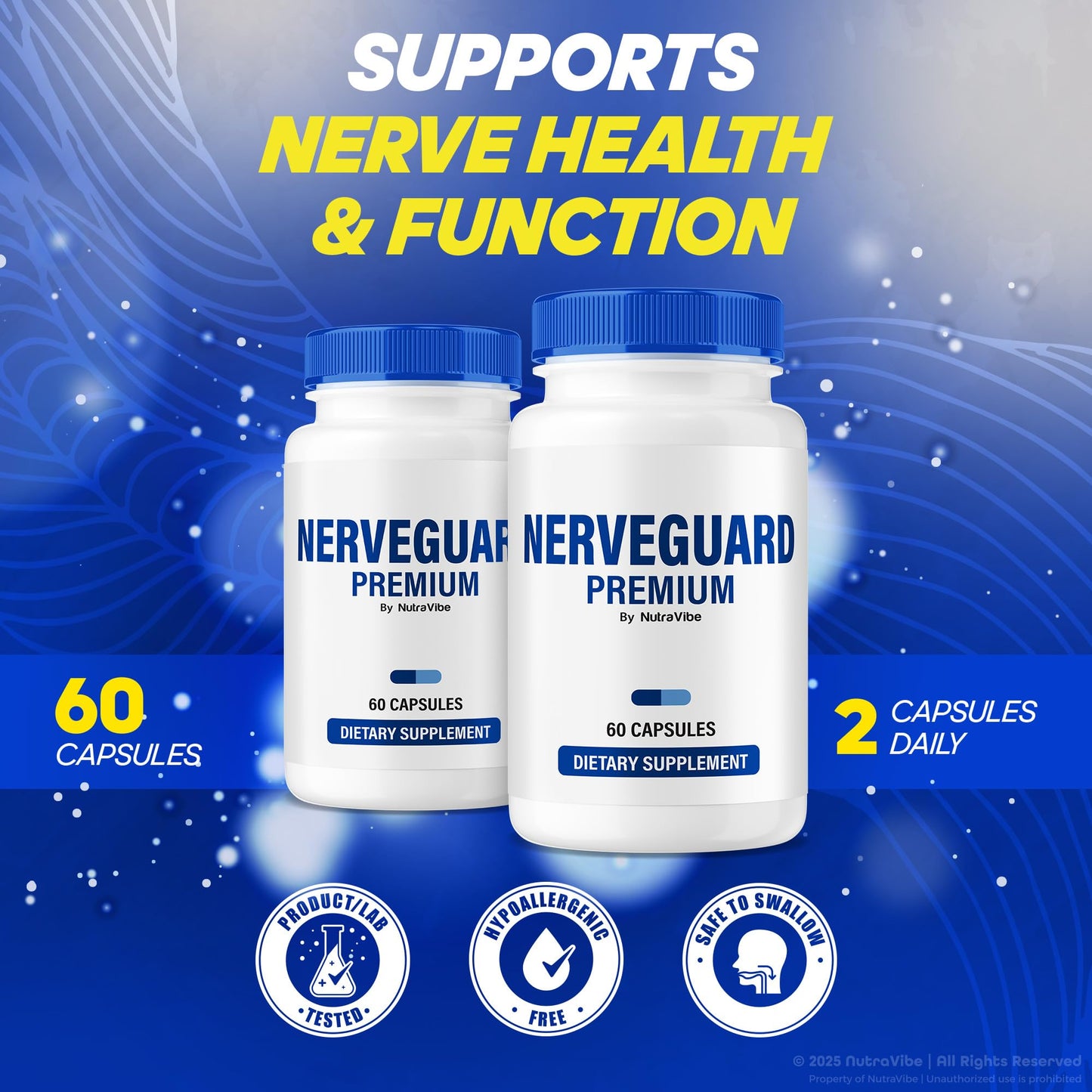 NutraVibe NerveGuard Premium Capsules, 60 Count