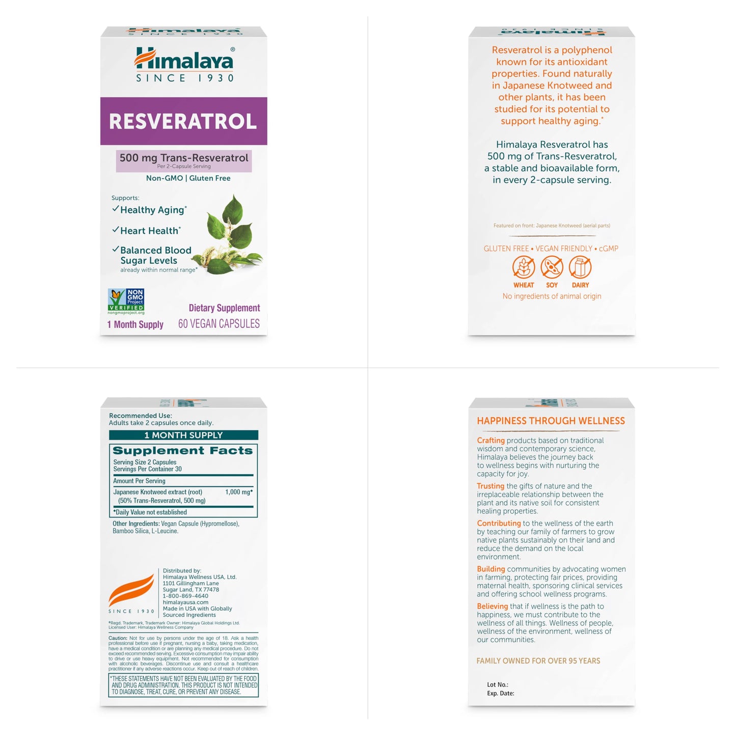 Himalaya Resveratrol for Healthy Aging and Antioxidant Support, 60 Capsules