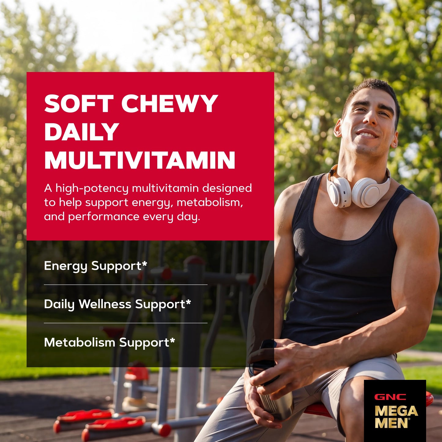 GNC Mega Men Soft Chew Multivitamin for Men Caplet 60 Count
