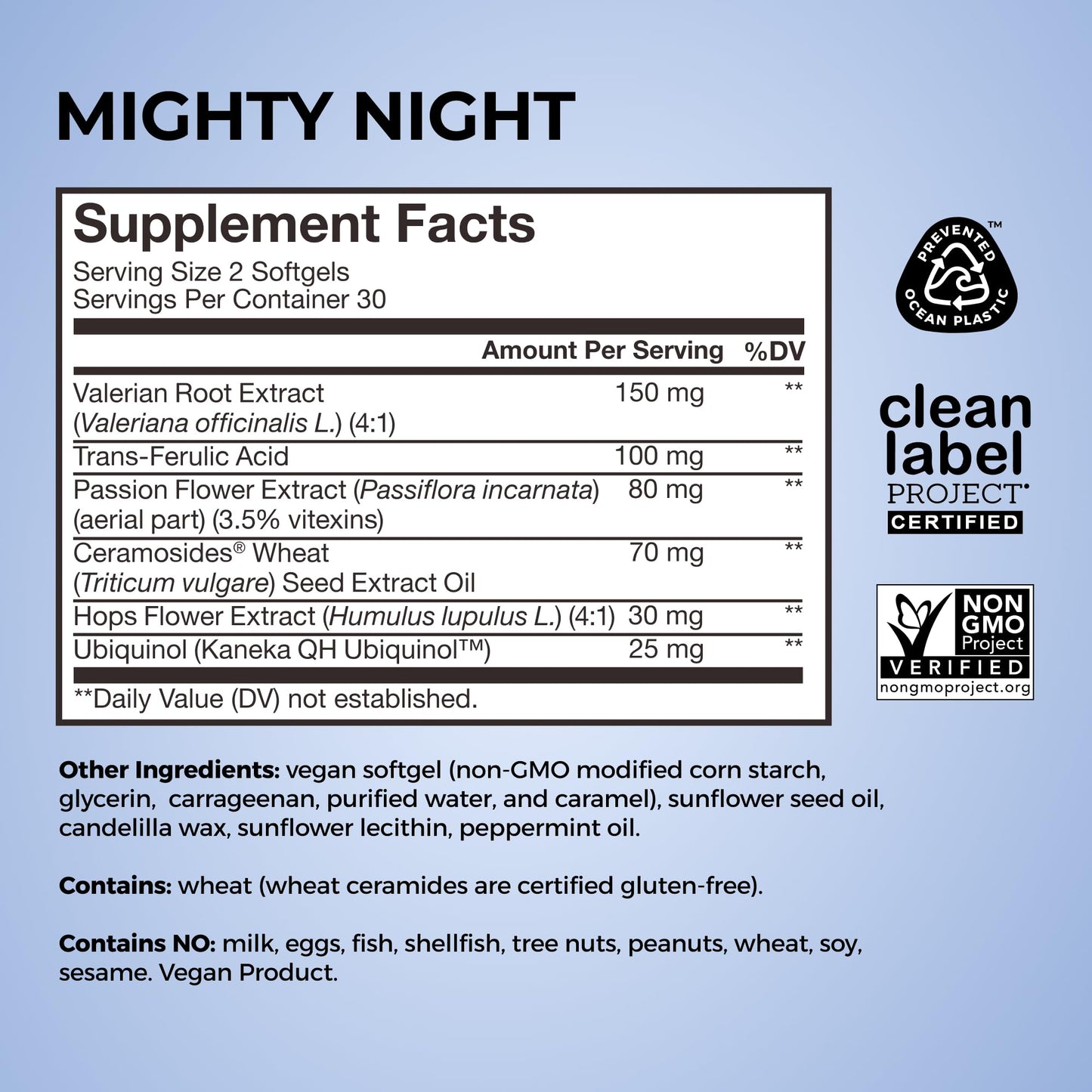 HUM Mighty Night Nighttime Sleep Supplement Softgels, 60 Count