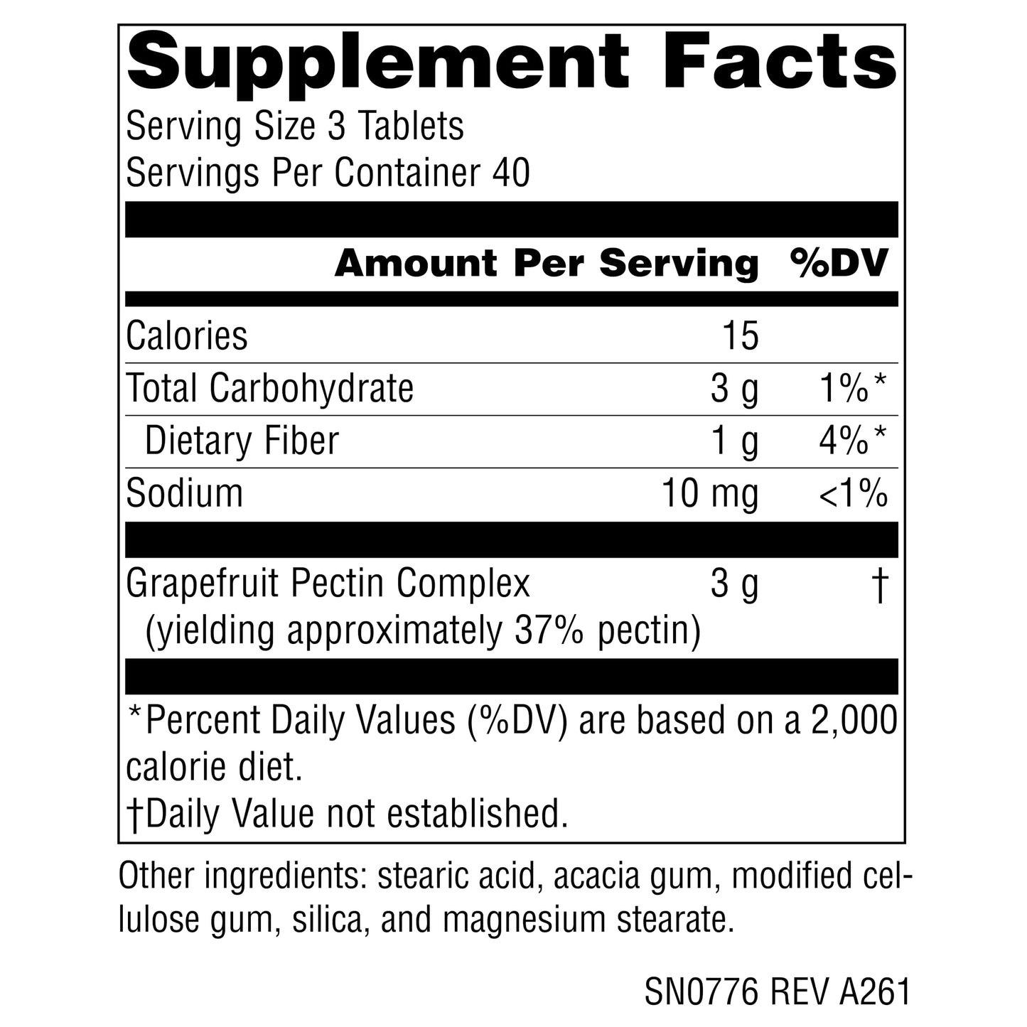 Source Naturals Grapefruit Pectin Complex 1000 mg Tablets, 120 Count