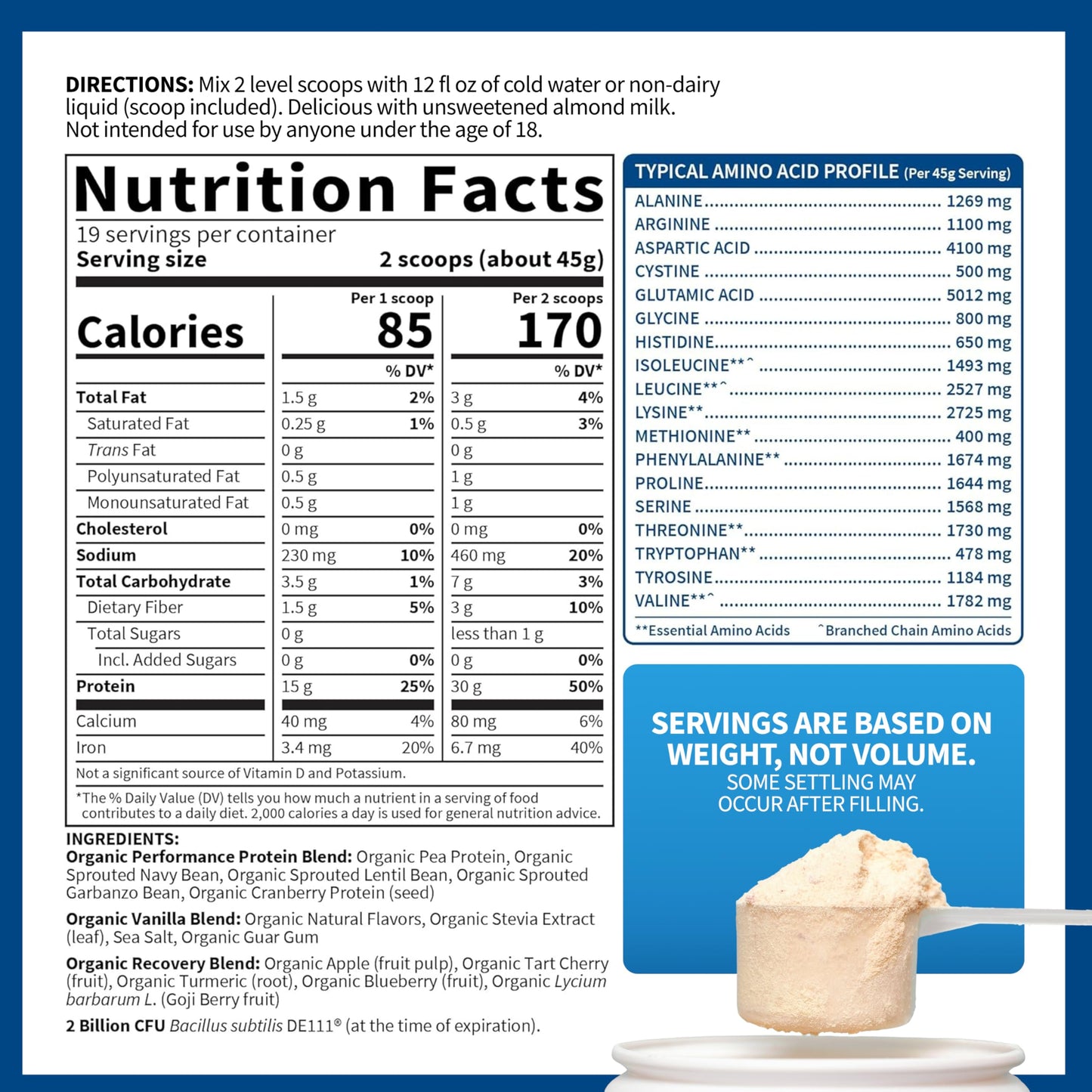 Garden of Life Organic Vegan Protein Powder with Probiotics, BCAAs, NSF Certified, Gluten Free & Non-GMO, Vanilla, 28.4 oz