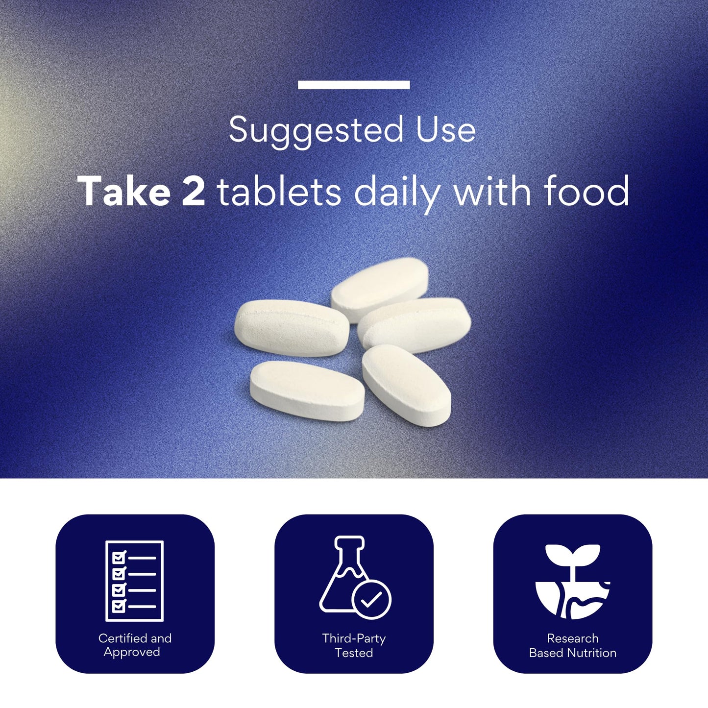 Research Verified Bone Health Support Tablet, Triple Calcium Complex with Vitamin D3, Vitamin K2, Soy Isoflavones, BioPerine, 60 Tablets