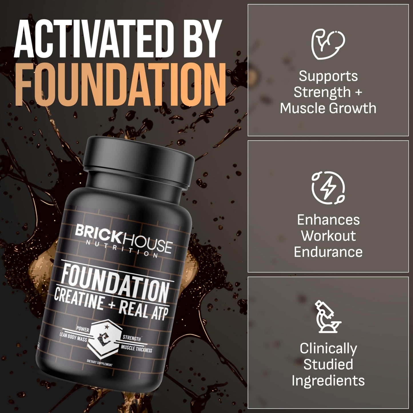 BRICKHOUSE NUTRITION Foundation Creatine for Men with Peak ATP, Powder, 5 oz