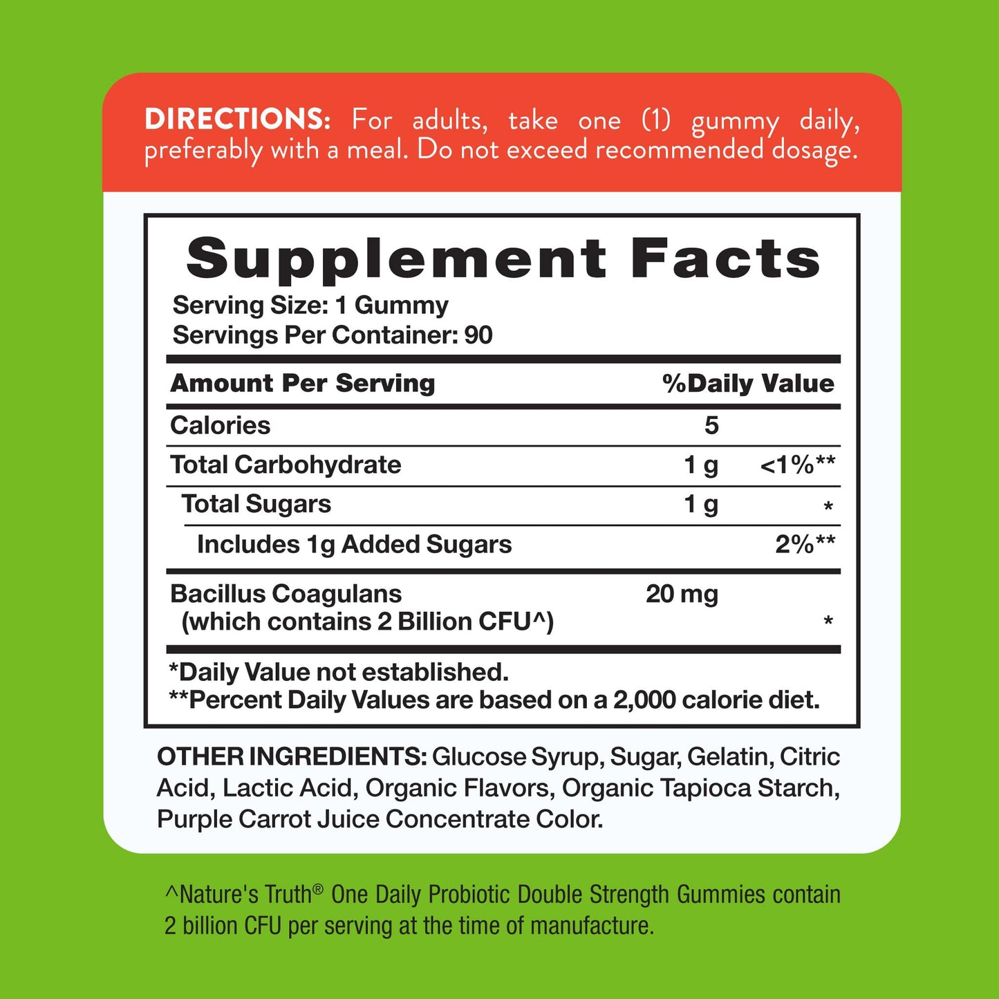 Nature's Truth Daily Probiotic Gummies 90 Count