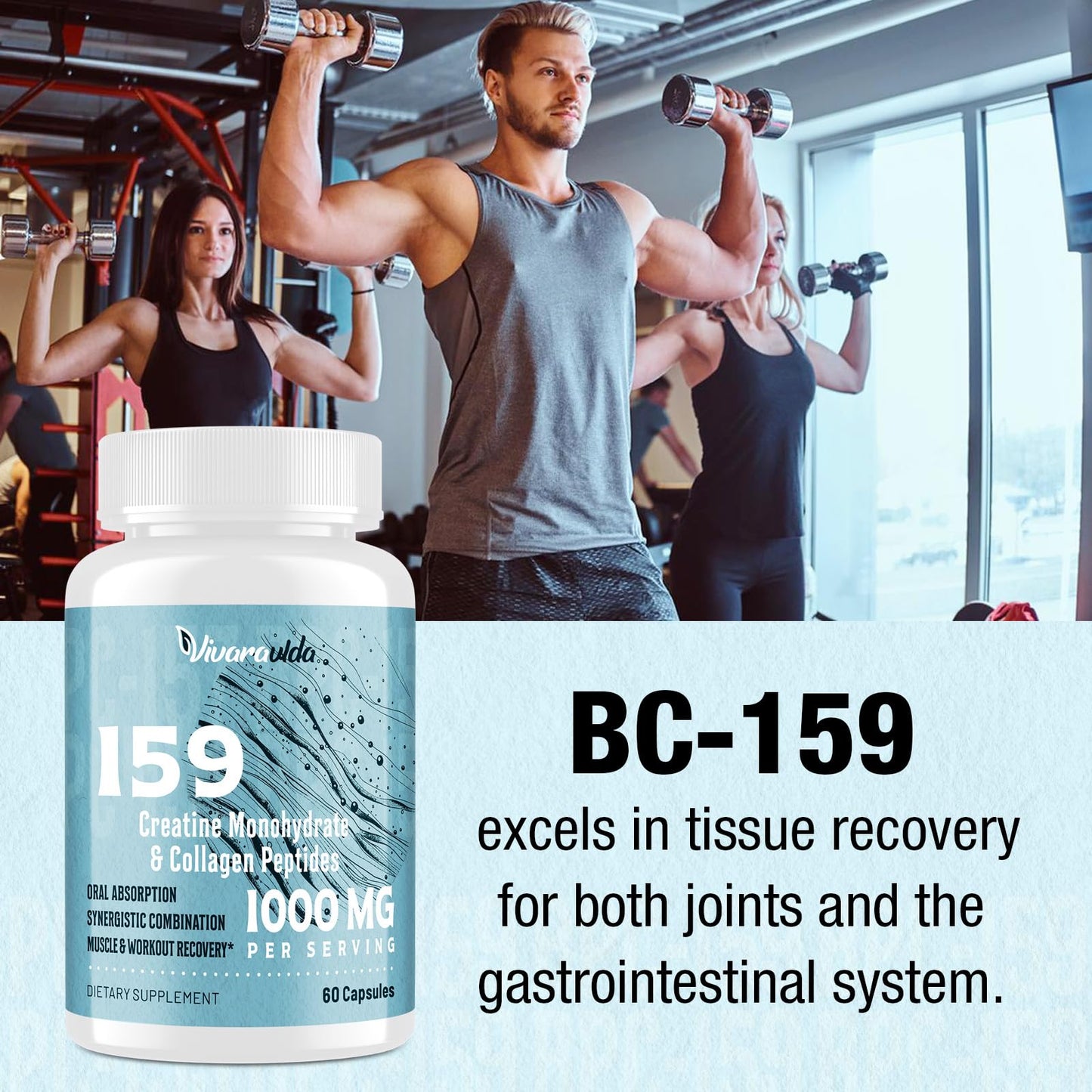 Vivaravida 1500mcg Peptide Formula – New BPC 159 Advanced Complex Collagen Amino Blend for Post-Workout Support, 60 Capsules
