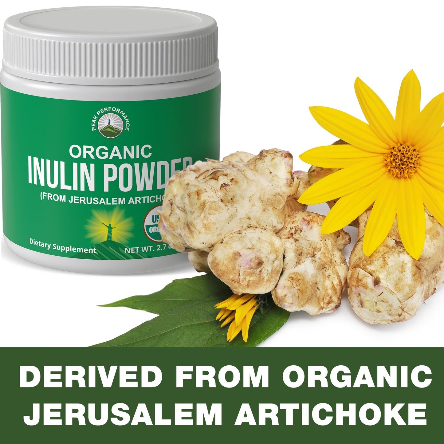 Peak Performance Organic Inulin Powder 2.7 Ounce