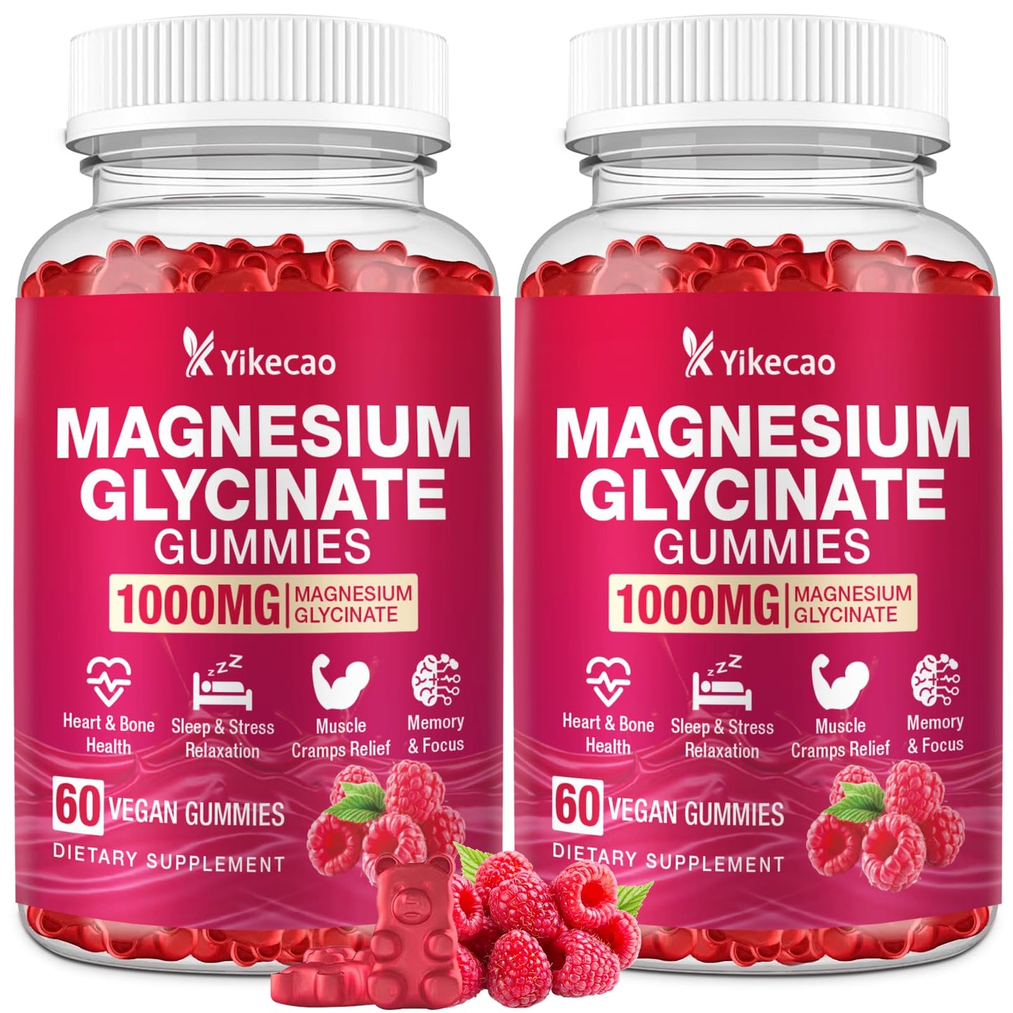 Yikecao Magnesium Glycinate Gummies 60 Gummies