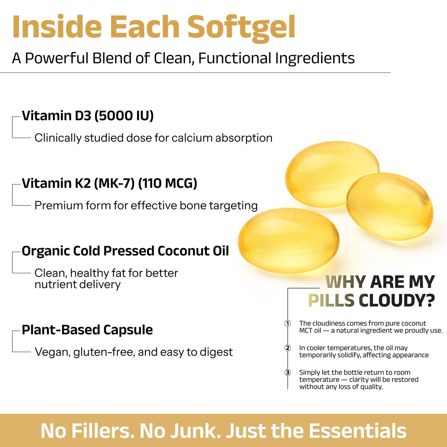 Biosyntra Vitamin D3+K2 with Coconut Oil Softgels 60 Count