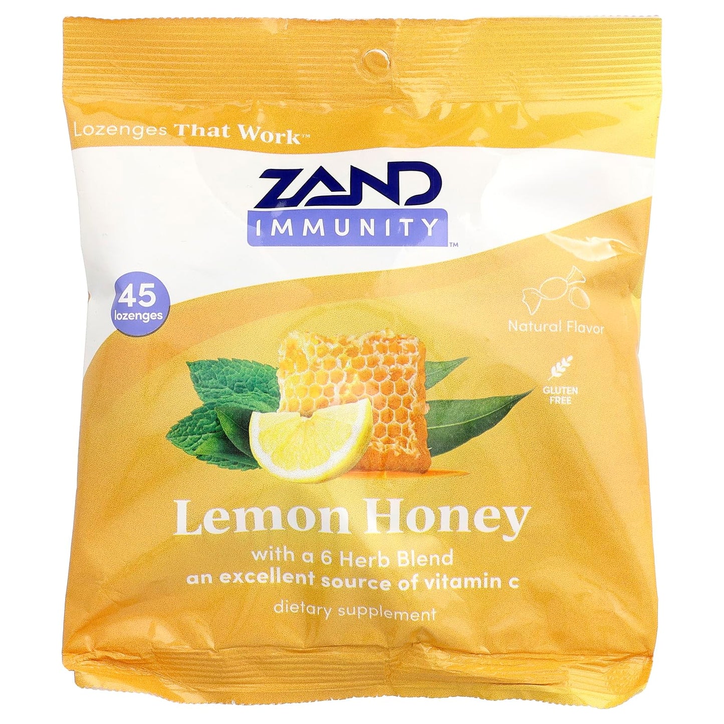 ZAND Lemon Honey Lozenges 45 Count