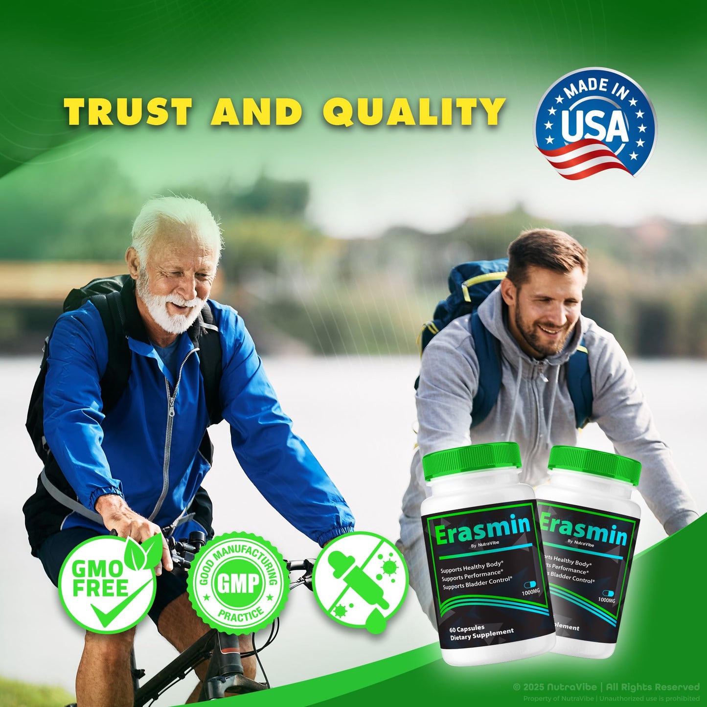 NutraVibe Erasmin Prostate & Bladder Health Capsule, 120 Capsules