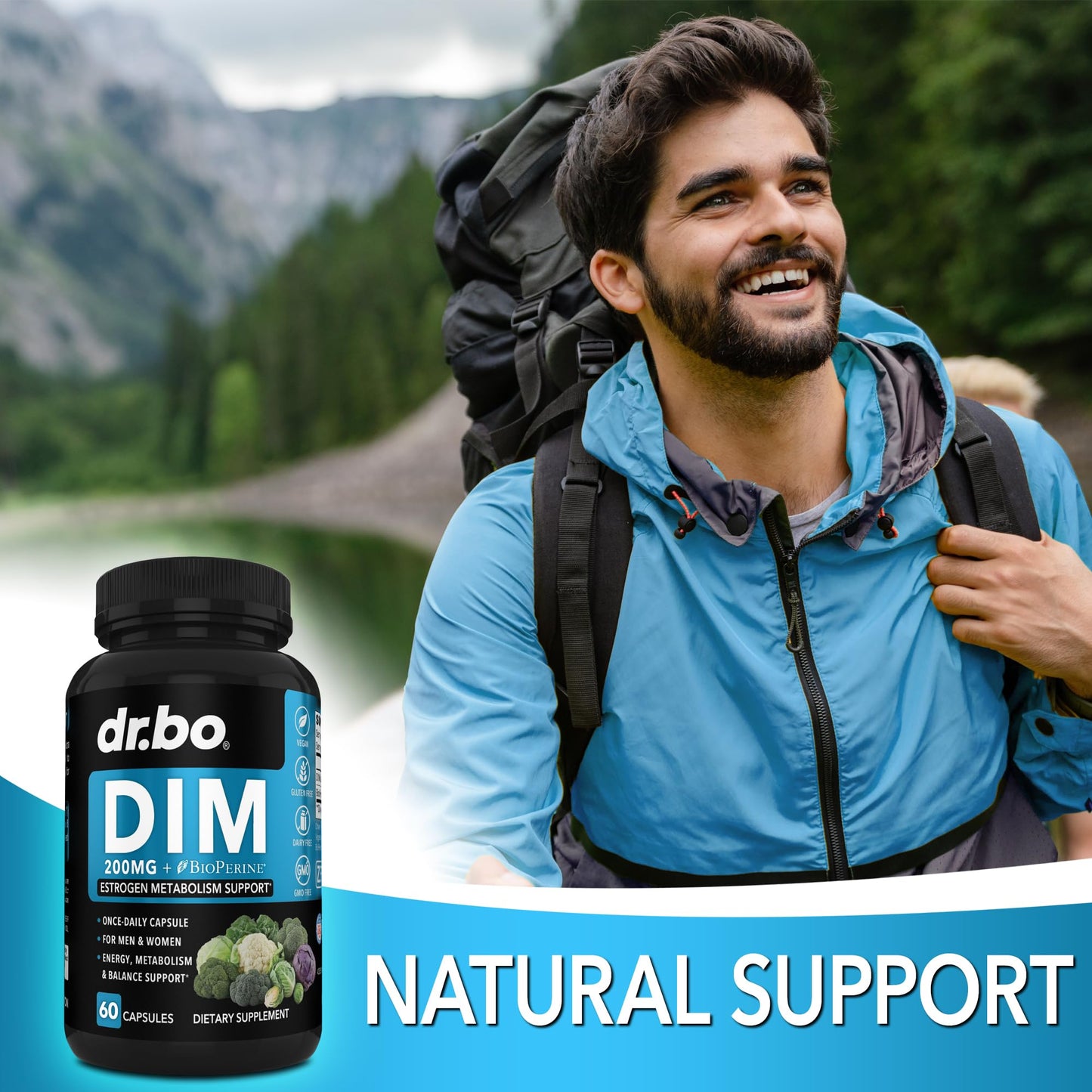 DR. BO Diindolylmethane (DIM) Supplement 200mg, Capsule, 60 Count