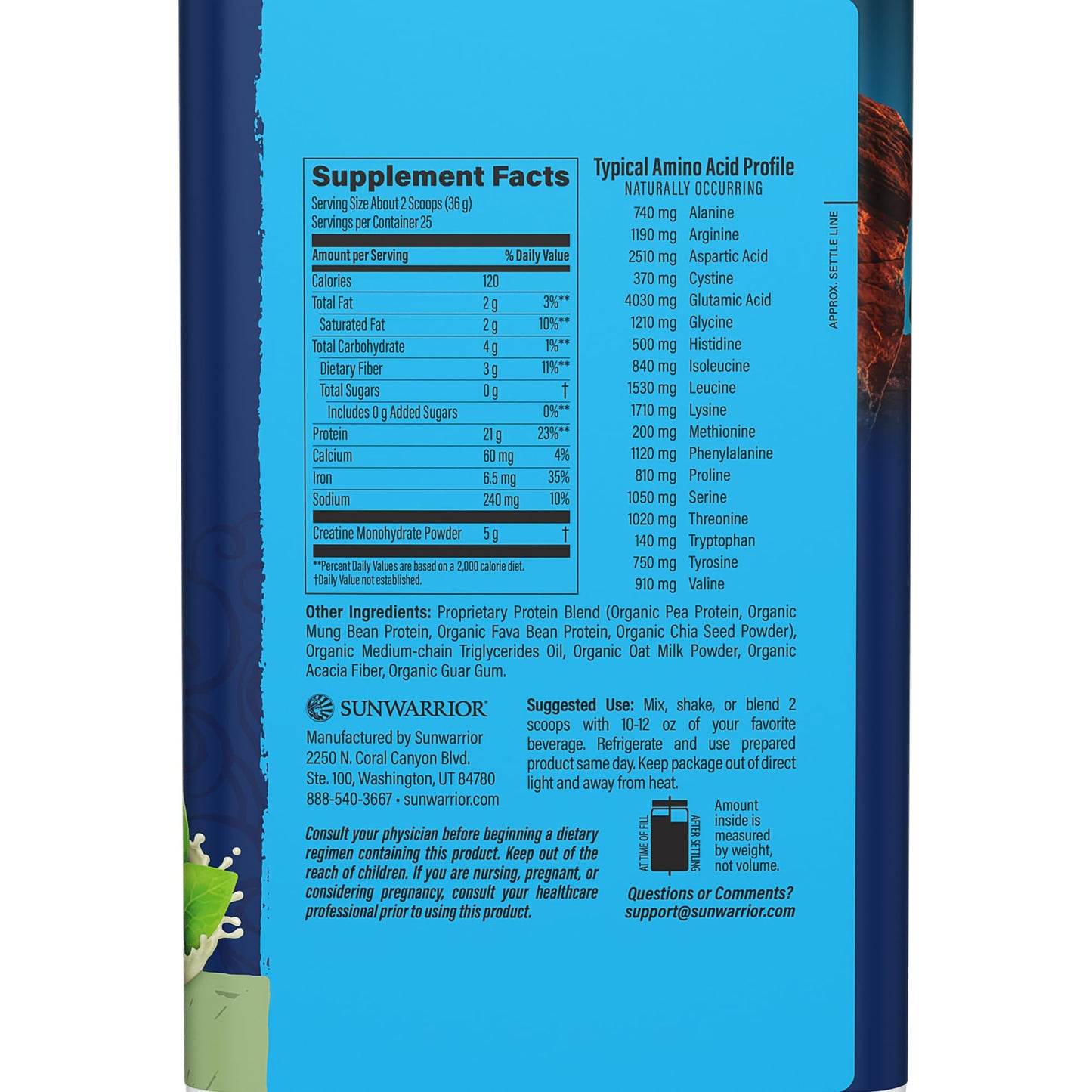 Sunwarrior Warrior Blend Strength Plant-Based Protein Powder, 31.7 Servings