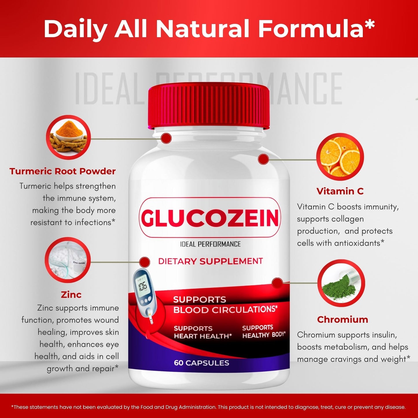 IDEAL PERFORMANCE Glucozein Capsules, 120 Capsules