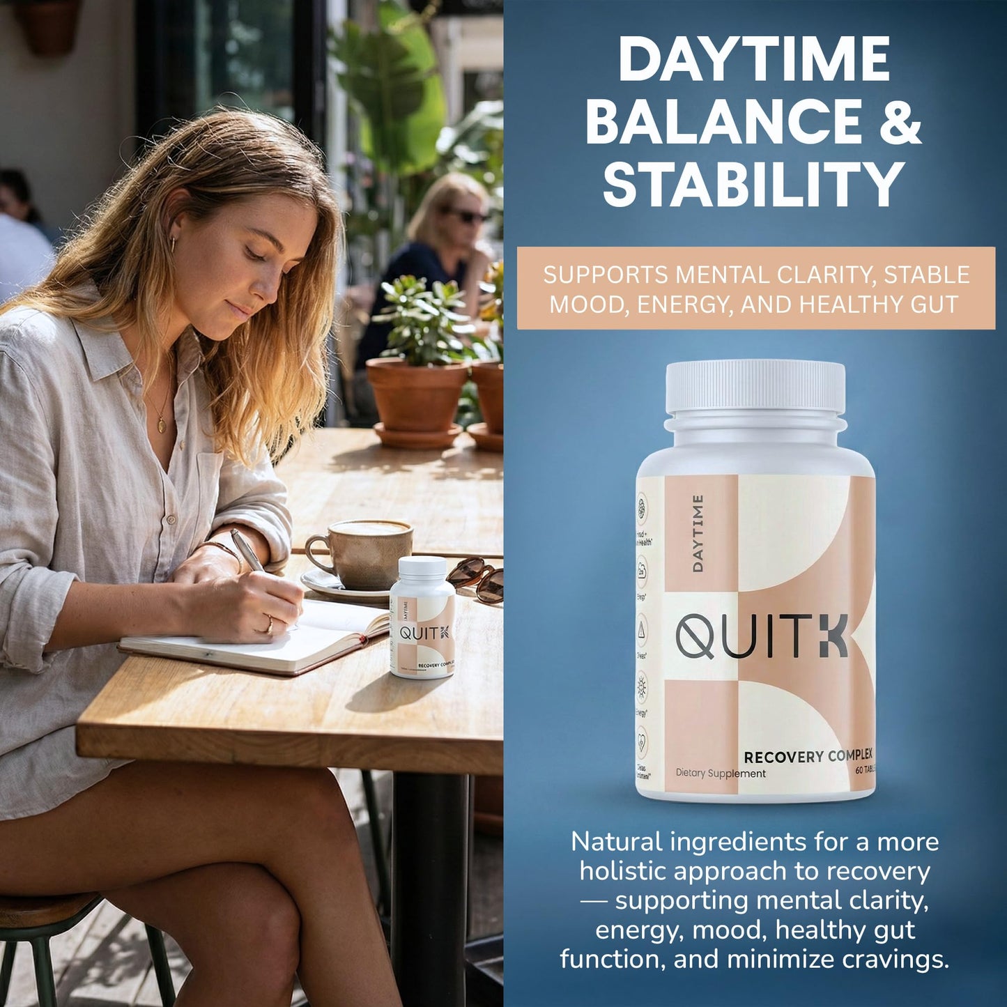 QuitK Withdrawal and Detox Support Recovery Complex Daytime Capsules 120