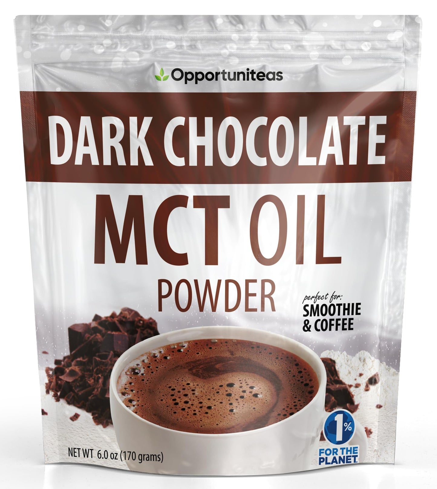Opportuniteas MCT Oil Powder, Dark Chocolate, 6 oz