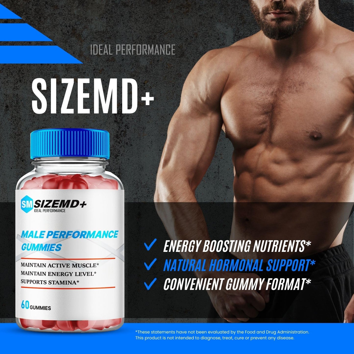 IDEAL PERFORMANCE SizeMD+ Gummies 60 Count
