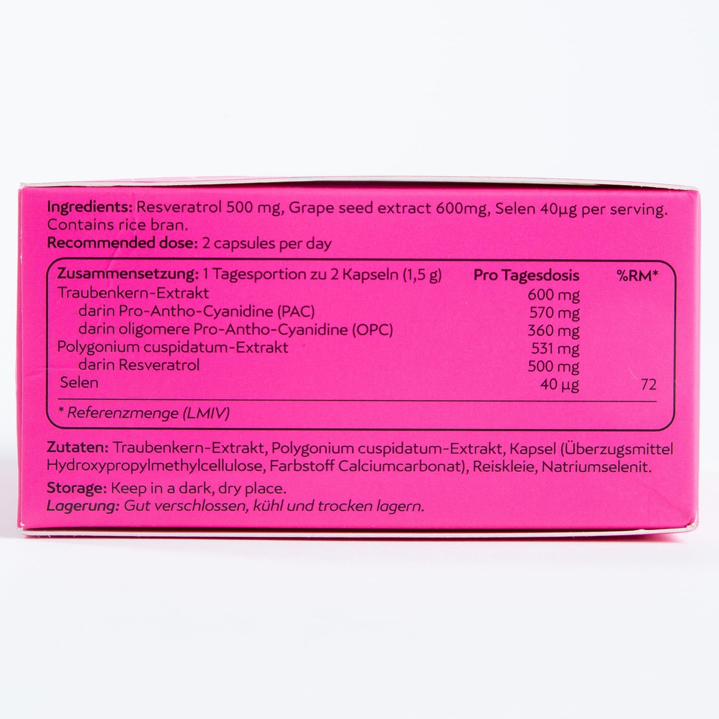 MASI Resveratrol Supplement 250mg Capsules, 60 Count