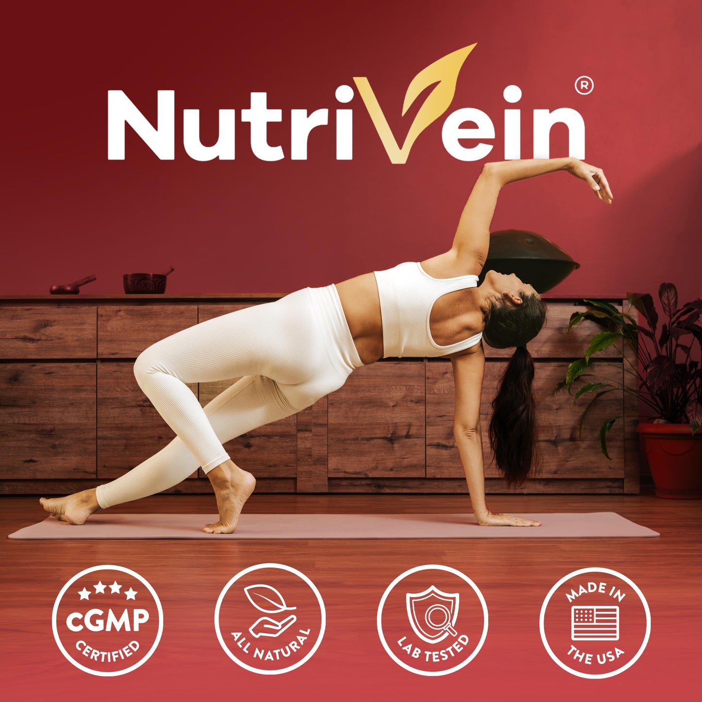 Nutrivein Korean Red Panax Ginseng 1600 mg Capsules, 120 Count