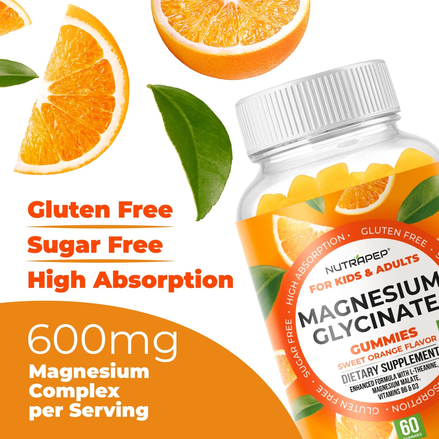 NutraPep Magnesium Glycinate Gummies 60 Count