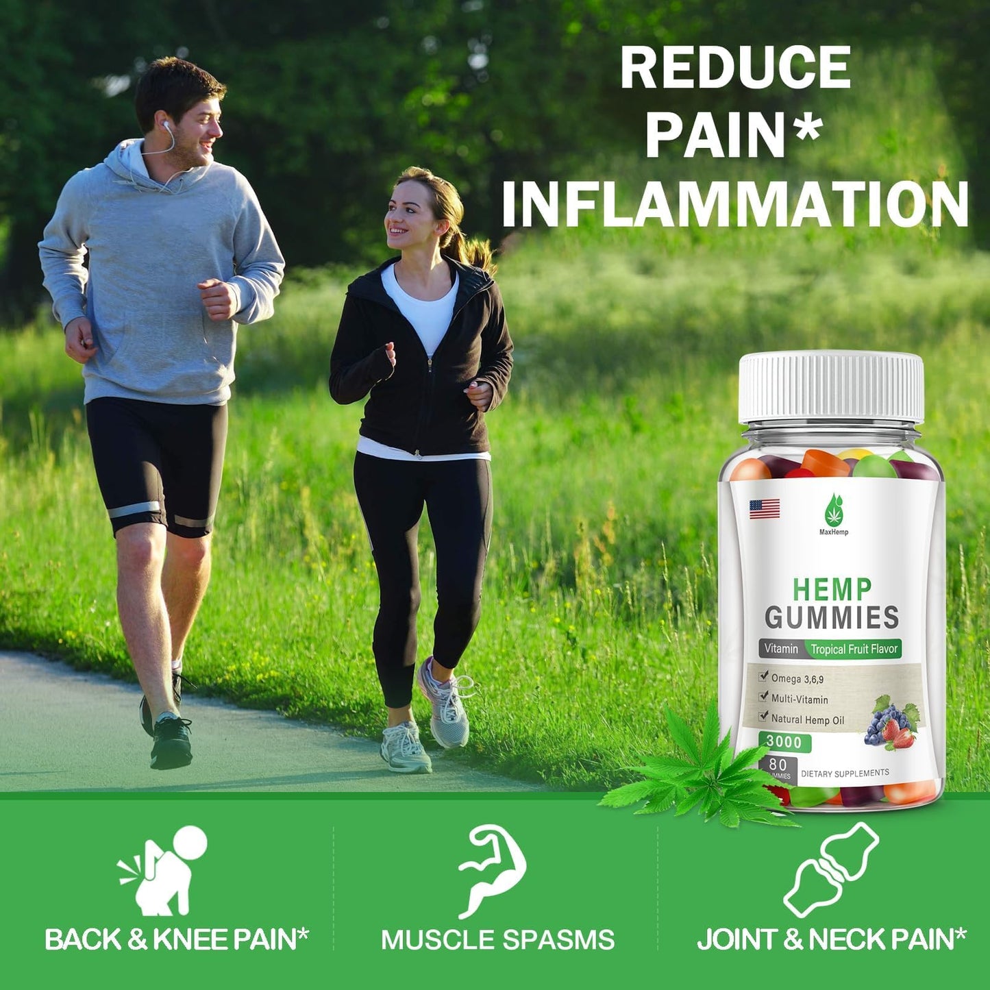 MaxHemp Hemp Gummies for Pain, Sleep, Anxiety, 240 Count