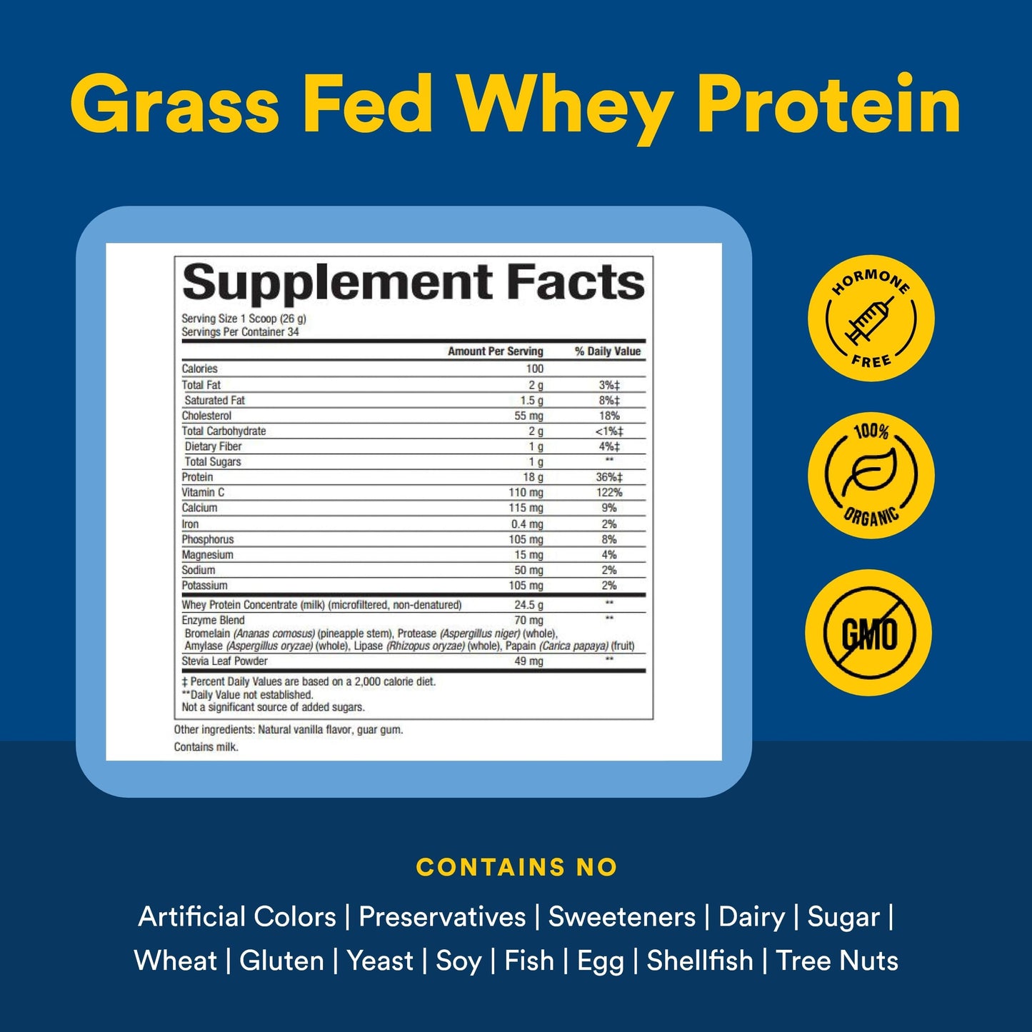 Natural Factors Whey Factors Whey Protein Powder, French Vanilla, 2 lb
