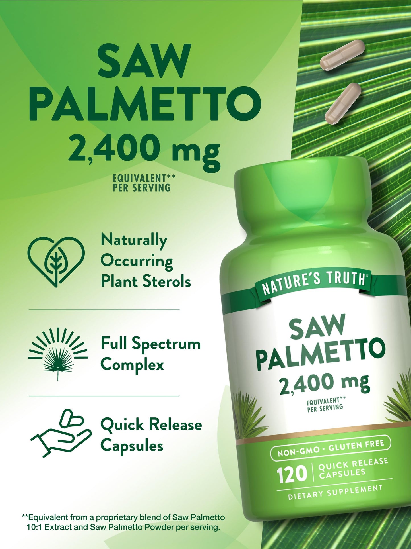 Nature's Truth Saw Palmetto Extract Capsule 120 Count