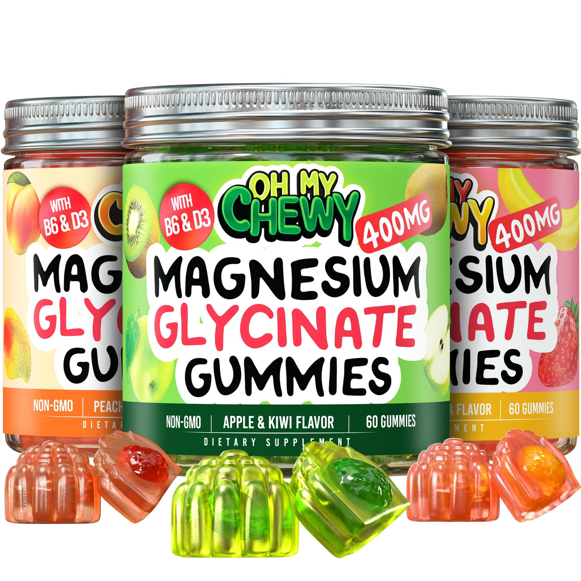 OH MY CHEWY Magnesium Gummies Variety Pack, 180 Gummies