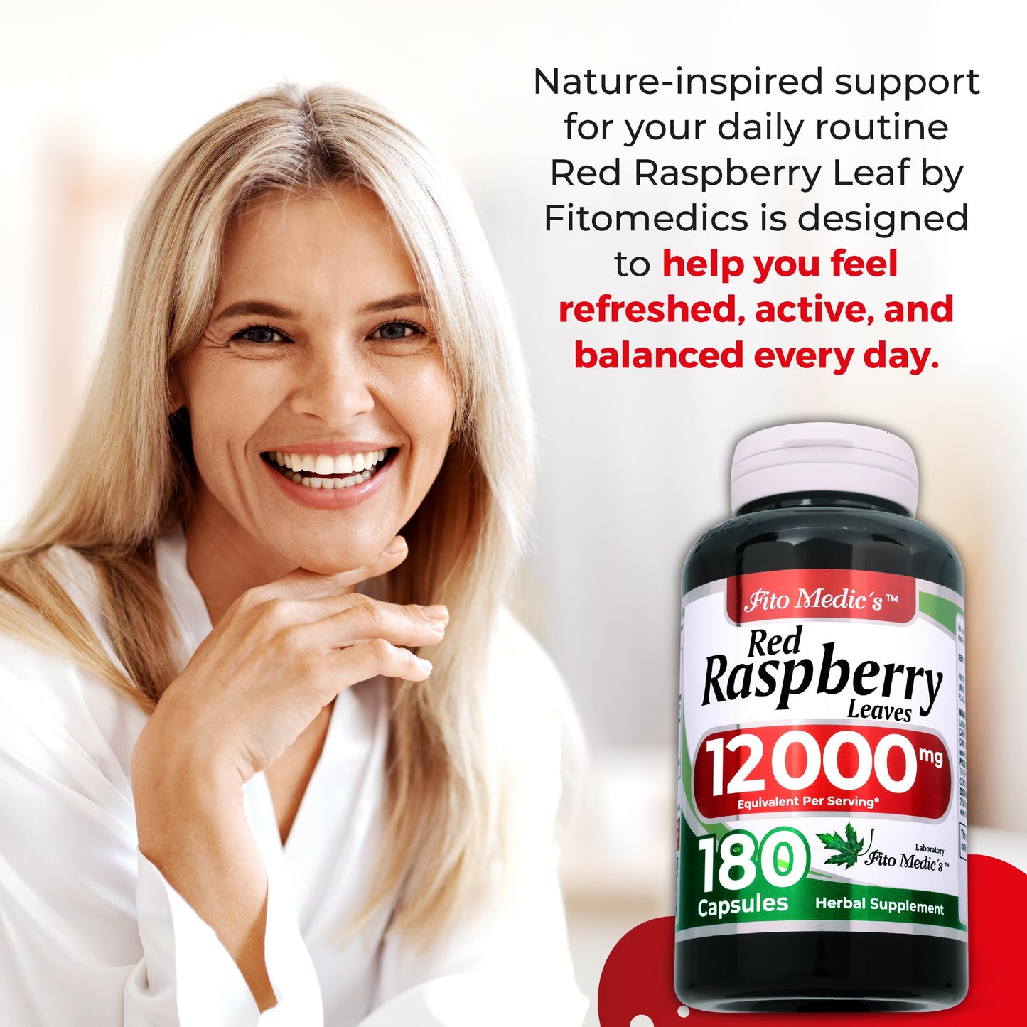 FITO MEDIC'S Red Raspberry Leaf Capsules 180 Count