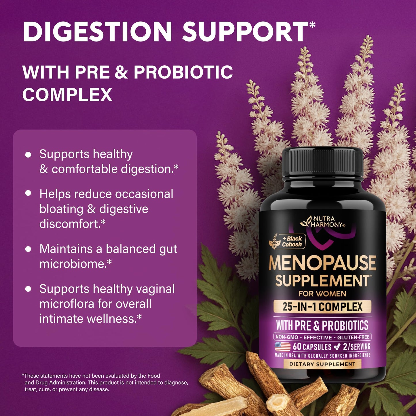 NUTRAHARMONY Biotin, Collagen, Keratin & Menopause 120 Capsules