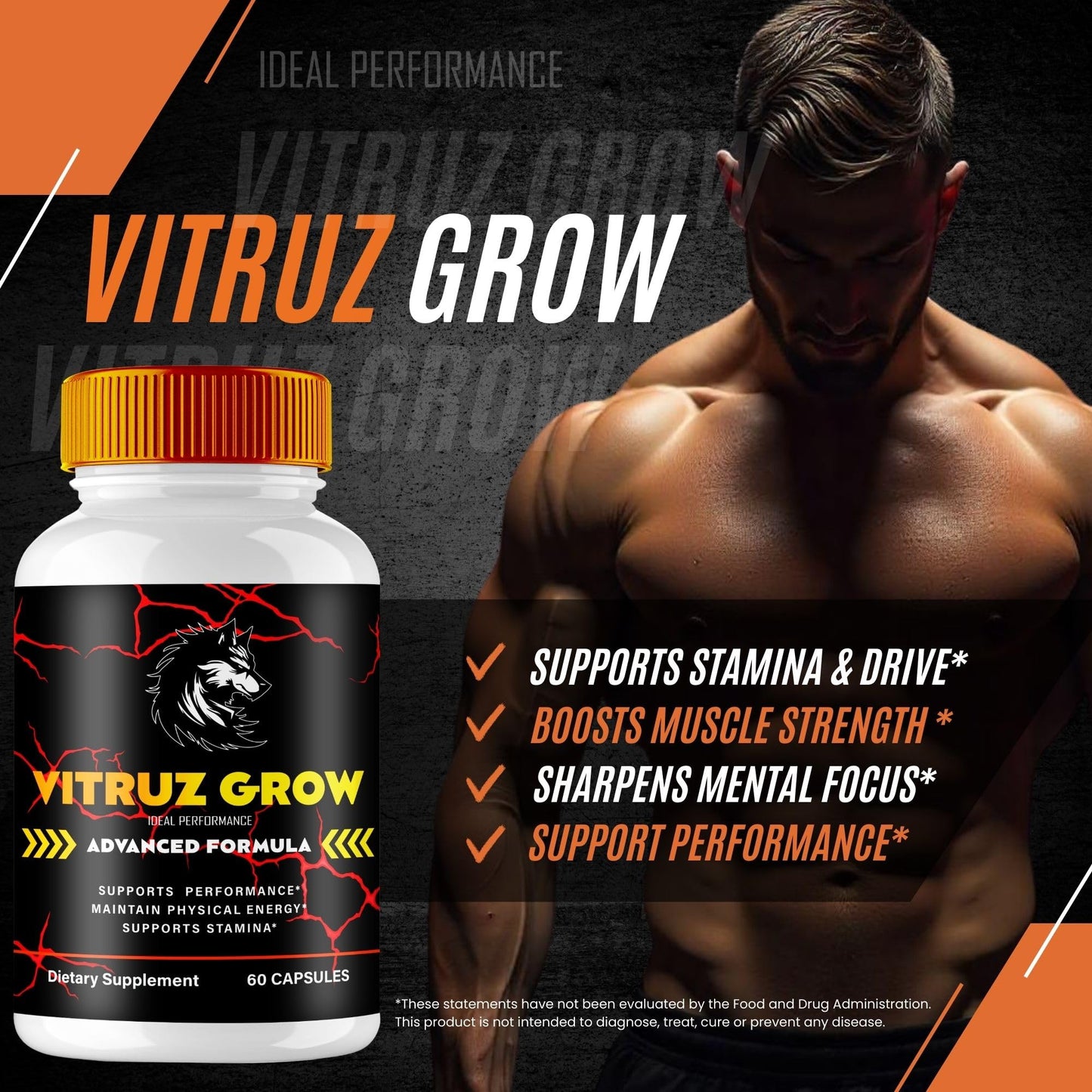 IDEAL PERFORMANCE Vitruz Grow for Men Capsules, 120 Capsules