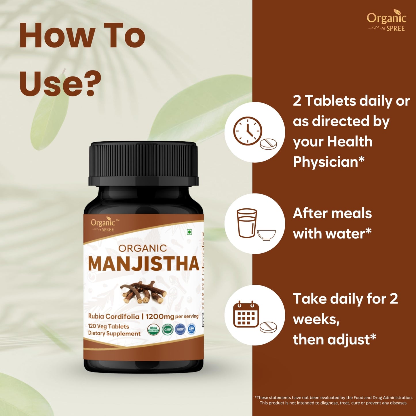 Organic Spree Manjistha Tablets 240 Tablets