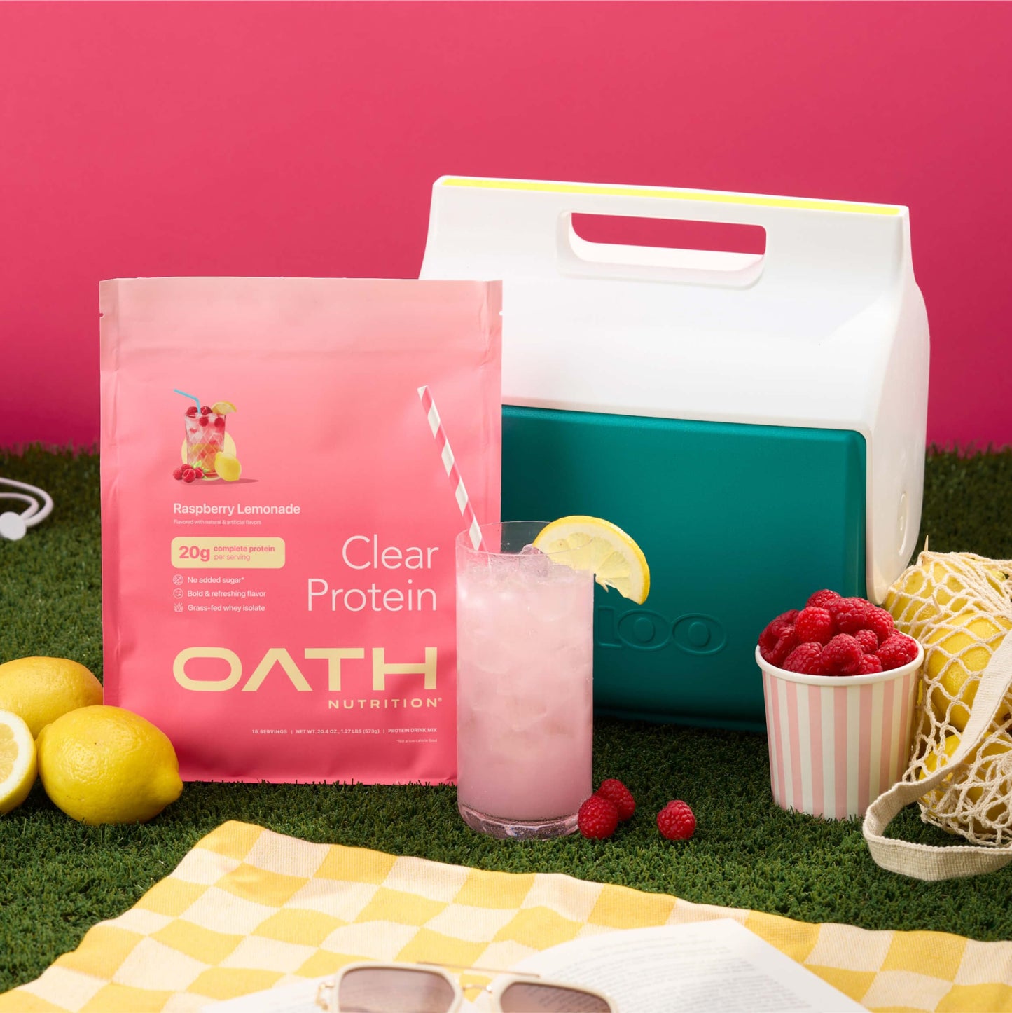 Oath Nutrition Clear Whey Isolate Protein Powder Raspberry Lemonade, 17.8 oz