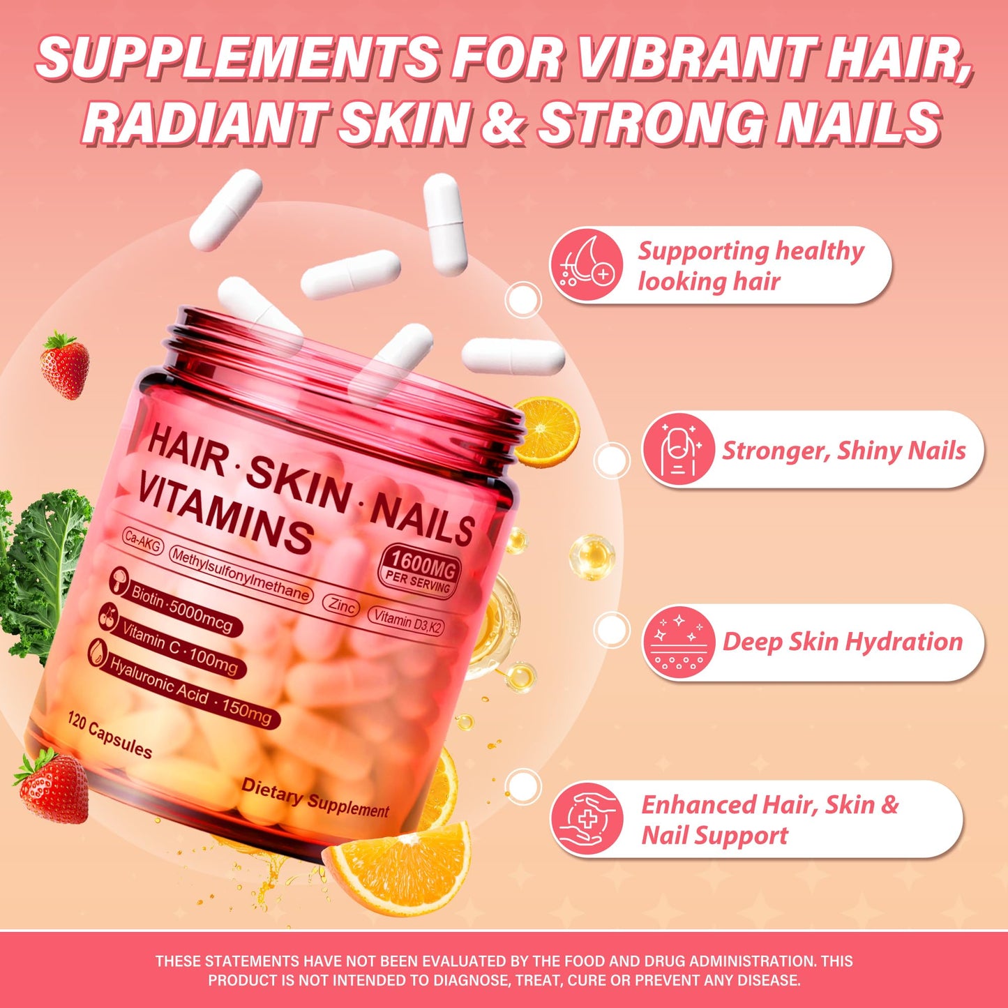 Kereeao Hair Skin and Nails Vitamins Capsule 120 Capsules